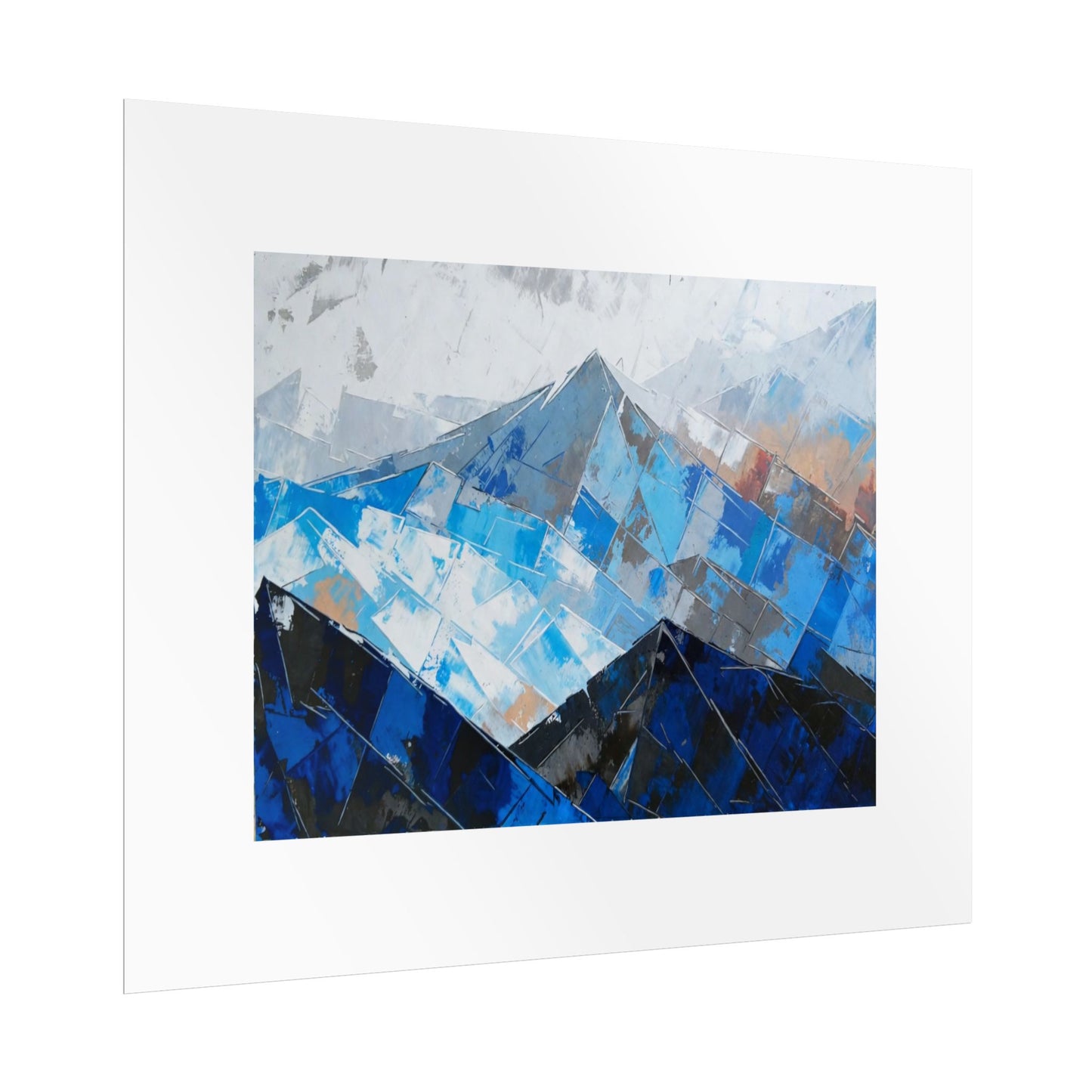 Abstract Blue Mountain Poster