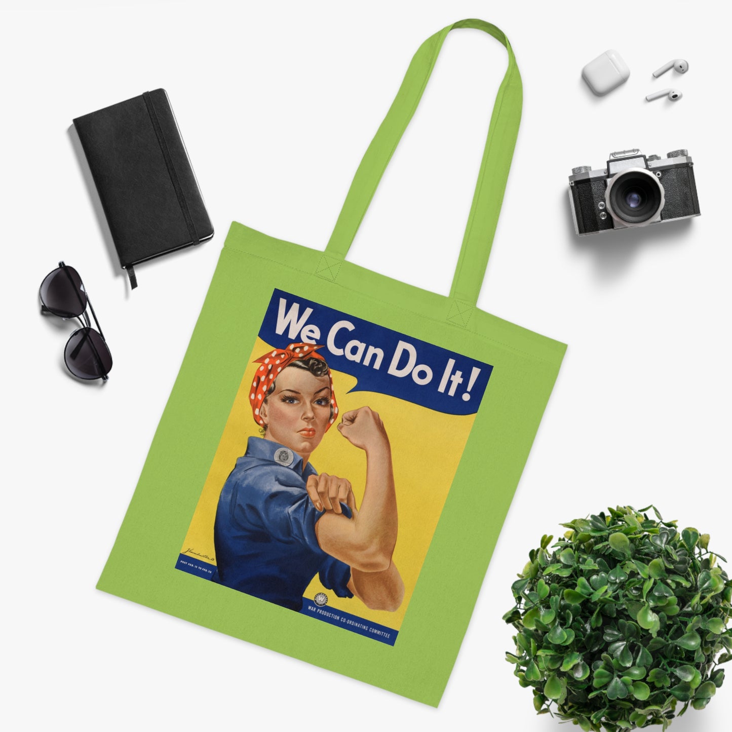We Can Do It! Rosie the Riveter Cotton Tote — Vintage Feminist Empowerment Shopper