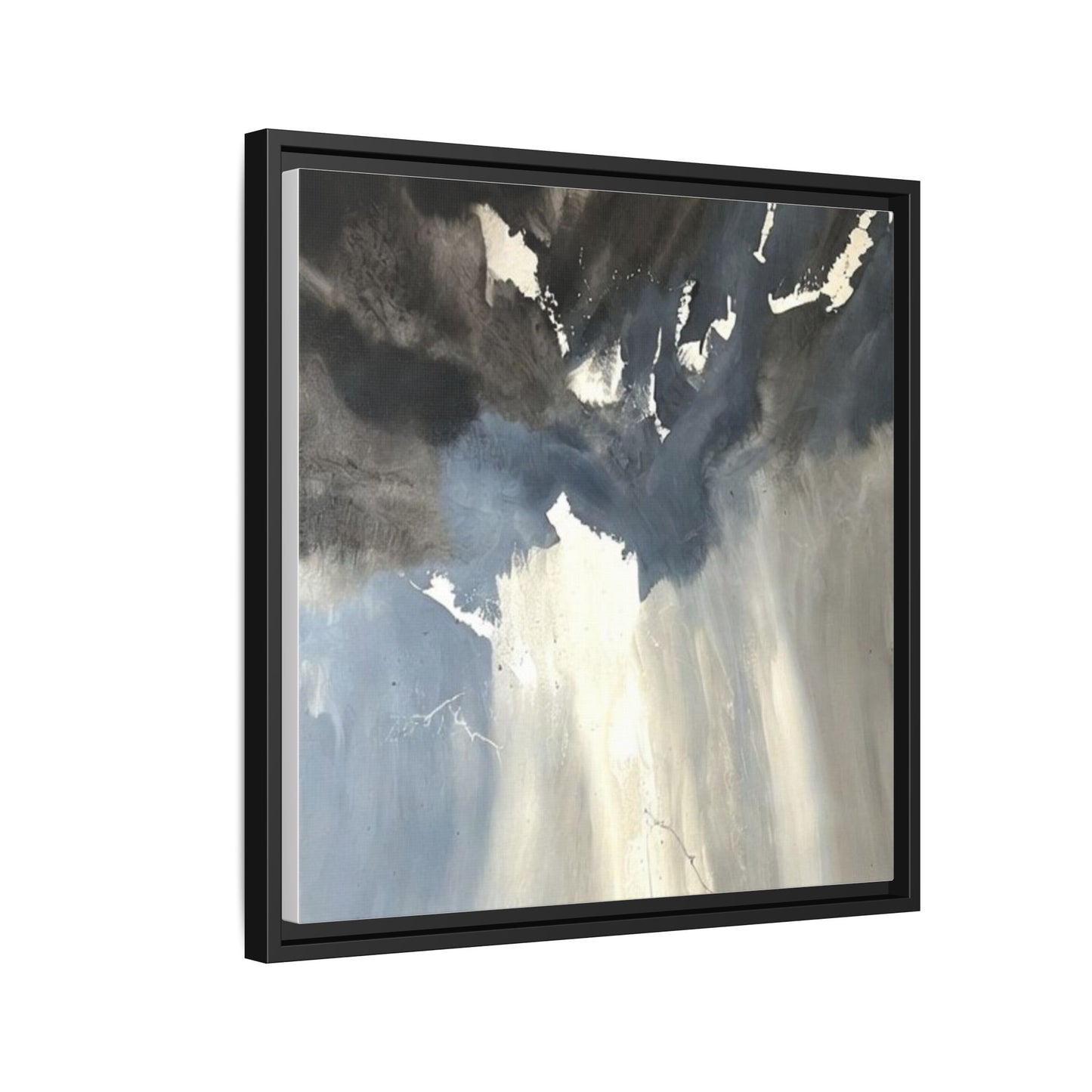 Framed Matte Canvas Art — Moody Abstract Sky Painting