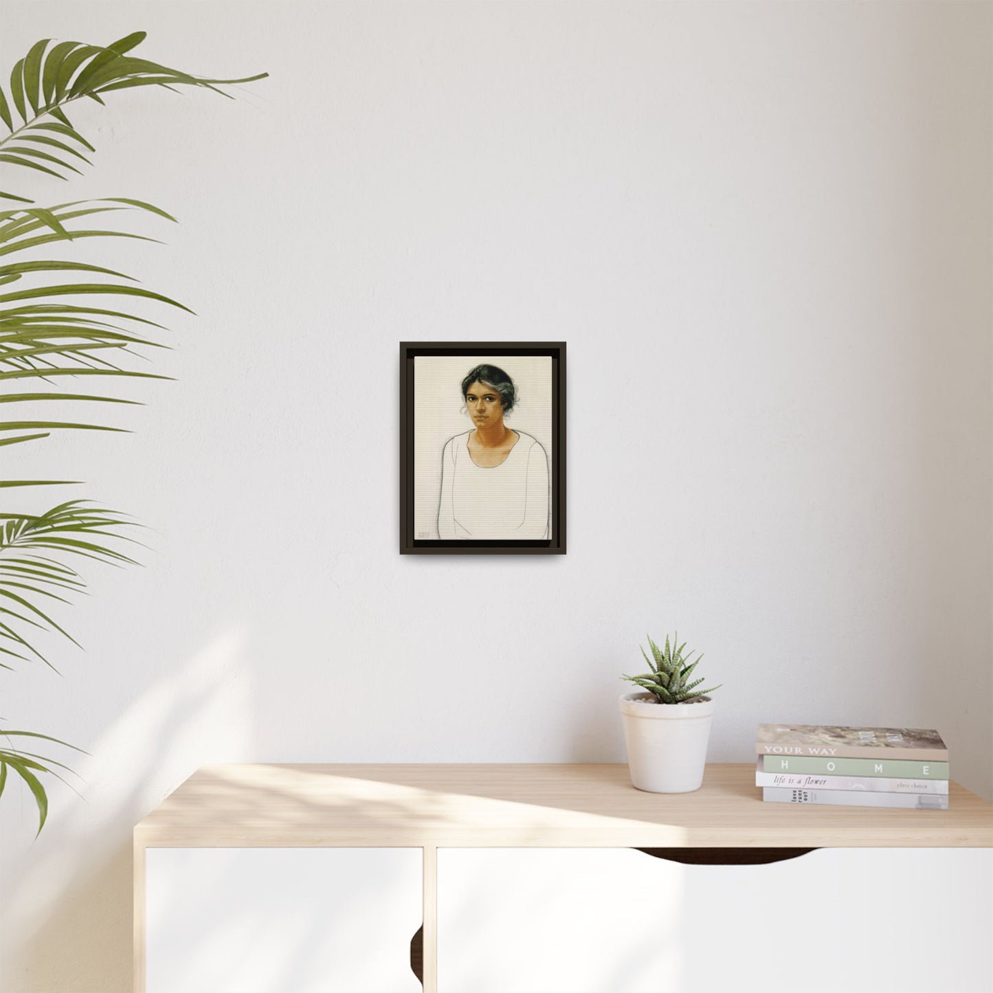 Portrait of a Woman by Winold Reiss Framed Matte Canvas Portrait Print