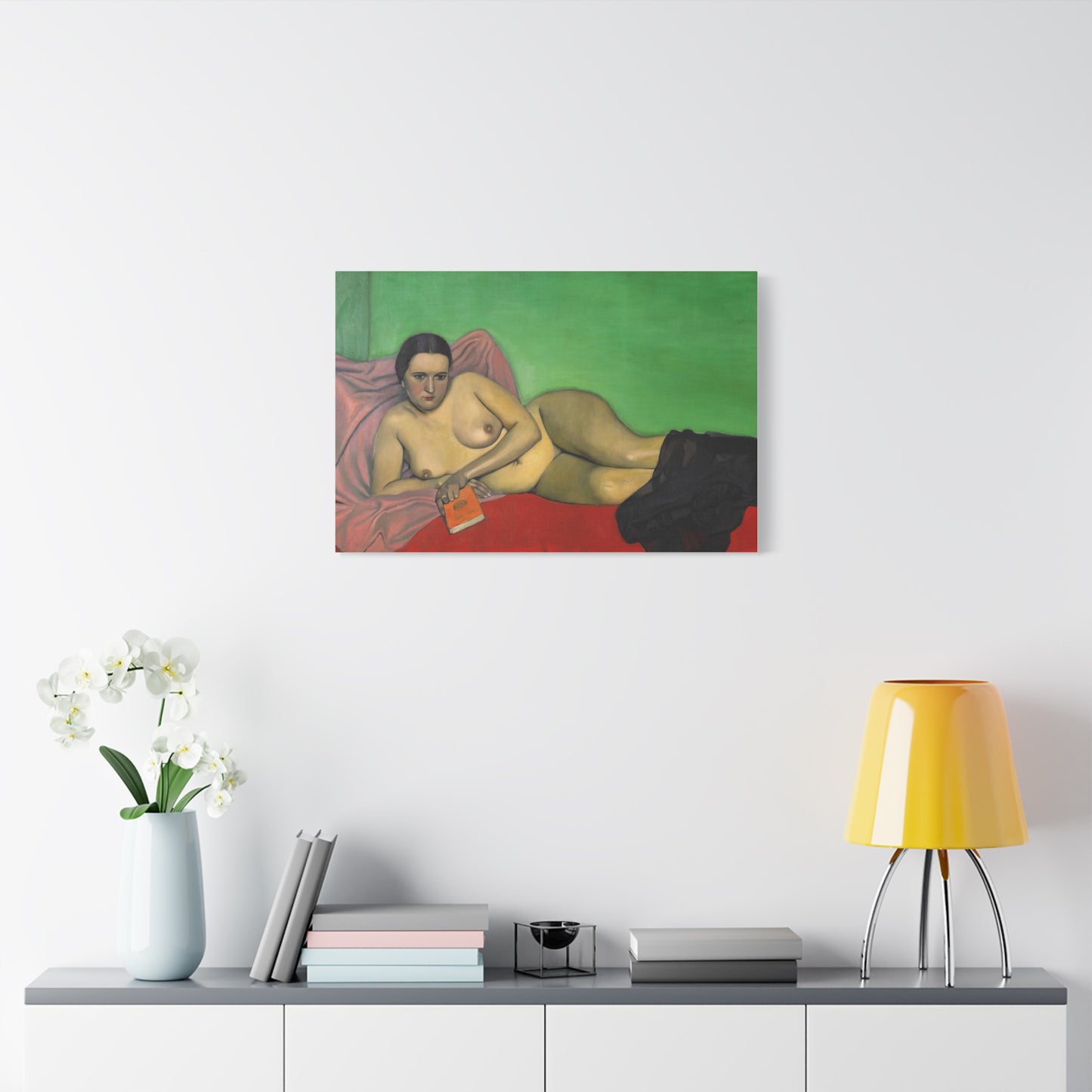 Femme nue tenant un livre by Félix Vallotton Matte Canvas Wall Art Print