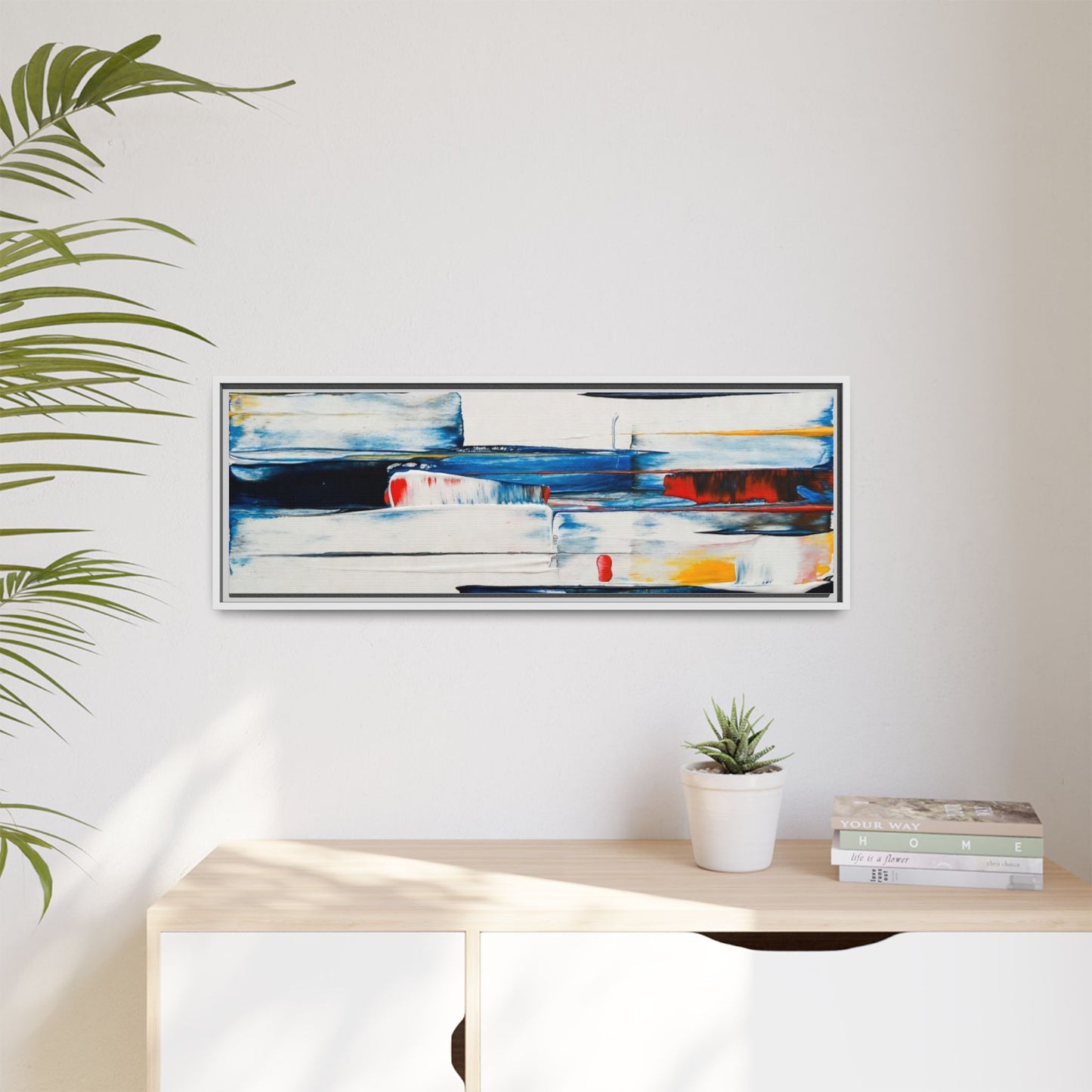 Abstract Coastal Brushstrokes Framed Canvas Print