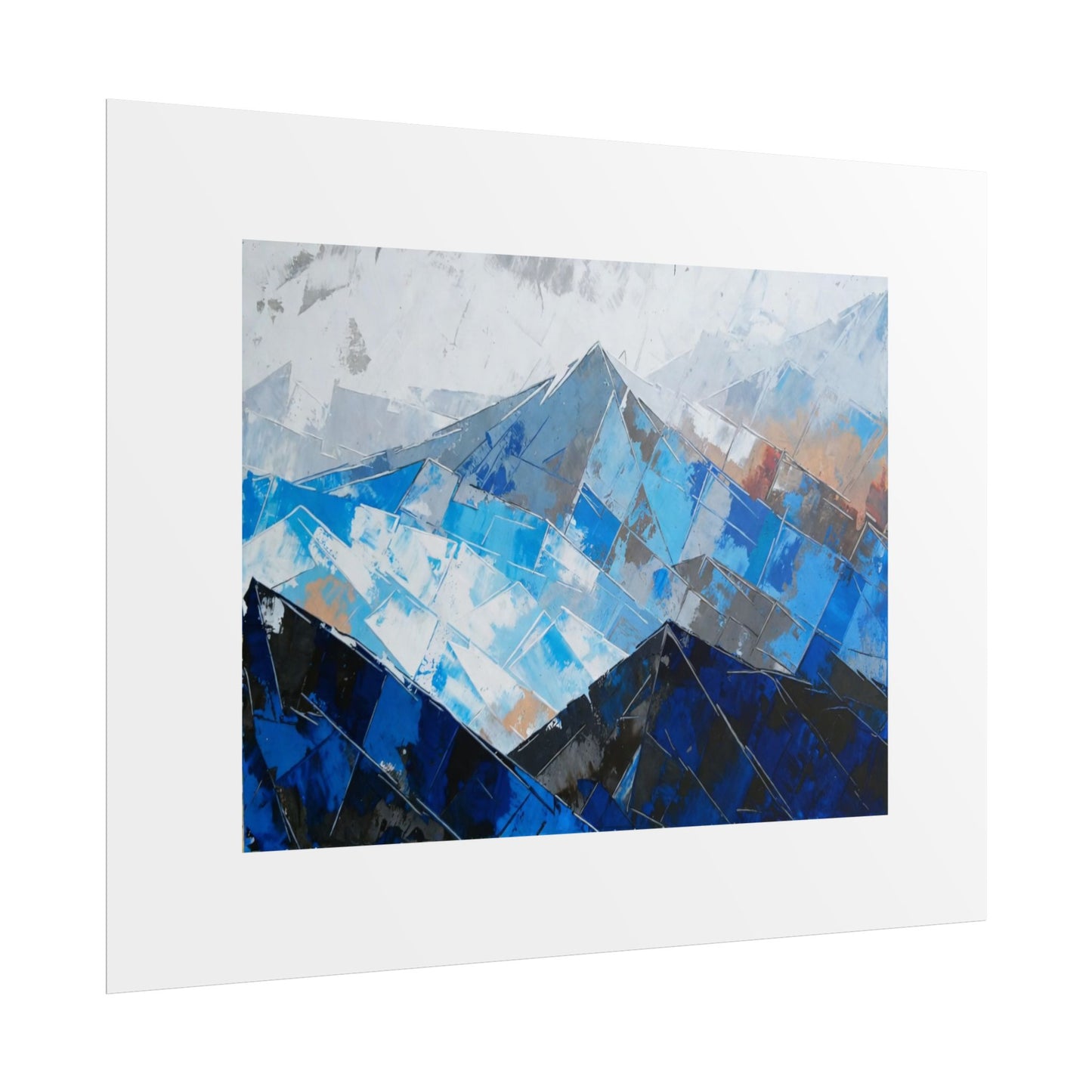 Abstract Blue Mountain Poster