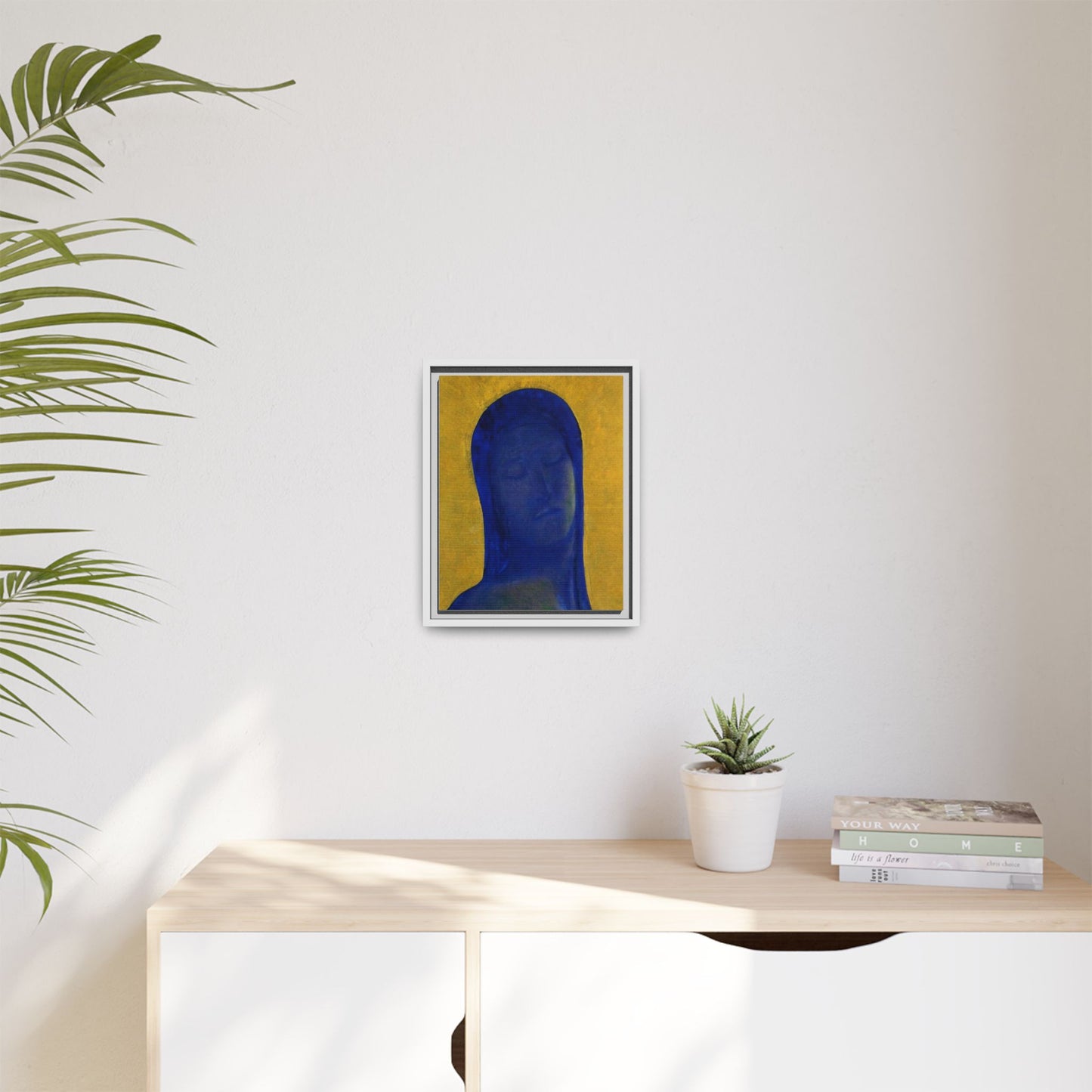 Closed Eyes by Odilon Redon Framed Matte Canvas Wall Art Print