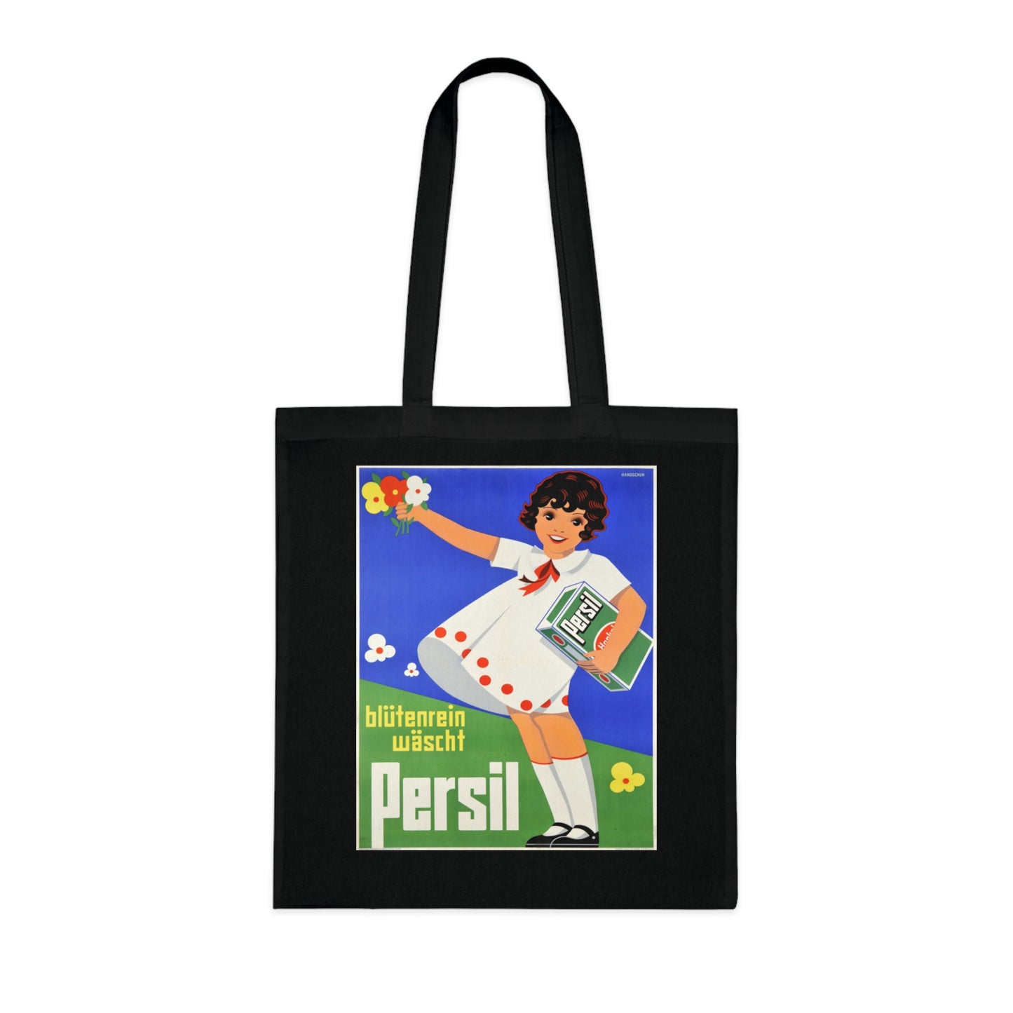 Persil Vintage Ad Tote Bag — Retro Flower Girl Laundry Graphic Cotton Tote