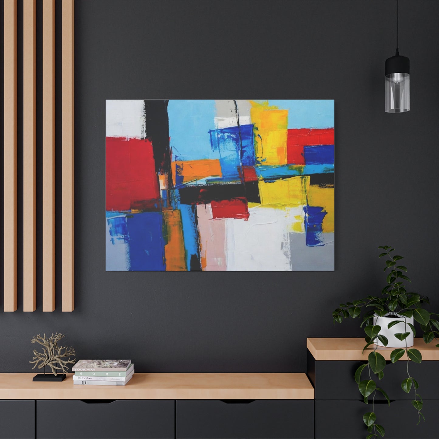 Abstract Color Block Canvas Print — Modern Geometric Wall Art