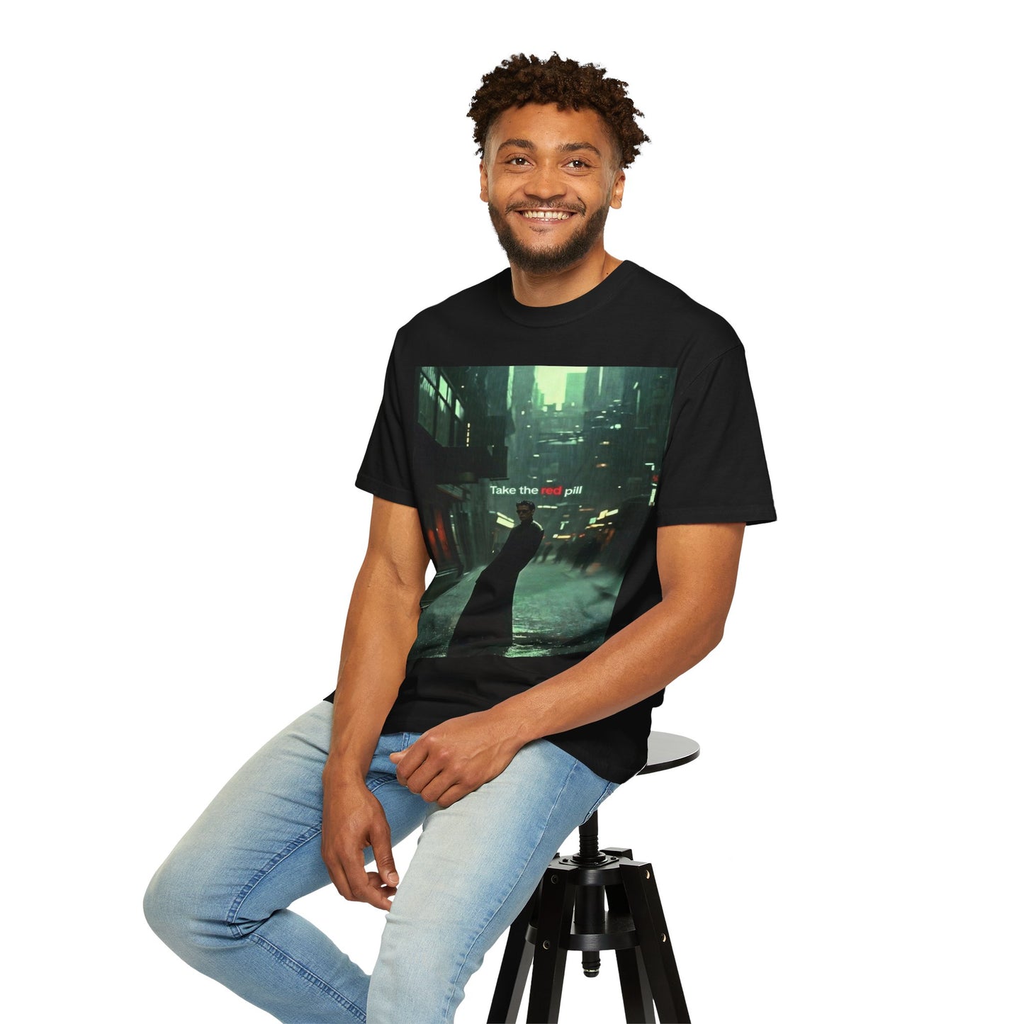 Take the Red Pill T-Shirt — Cyberpunk Noir Graphic Tee