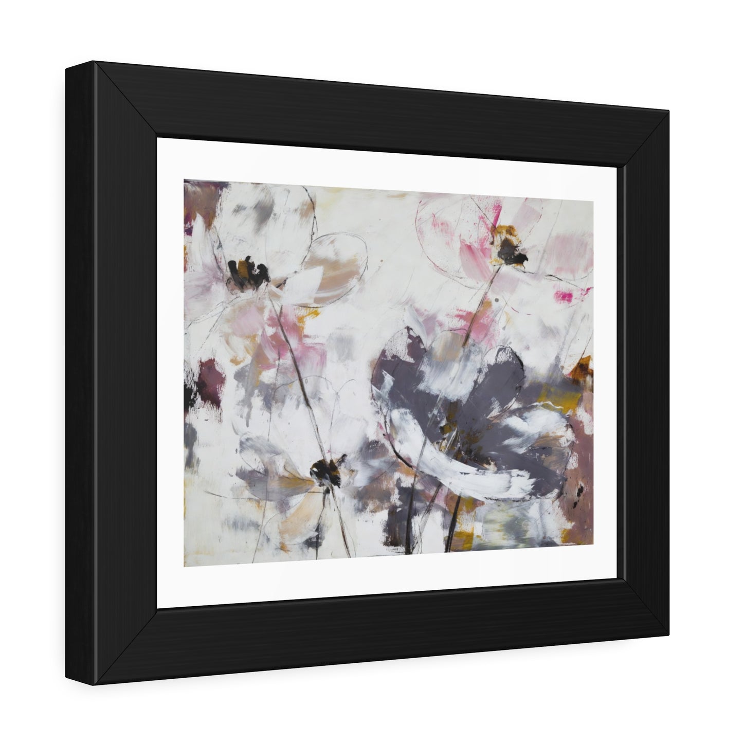 Framed Floral Poster Art – Soft Watercolor Poppies Print