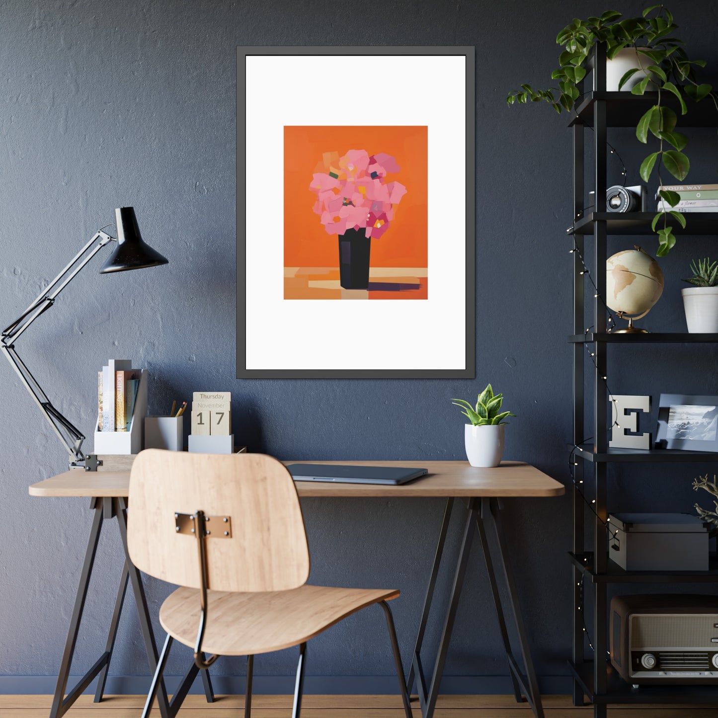 Floral Still Life Framed Poster — Pink Bouquet Art Print