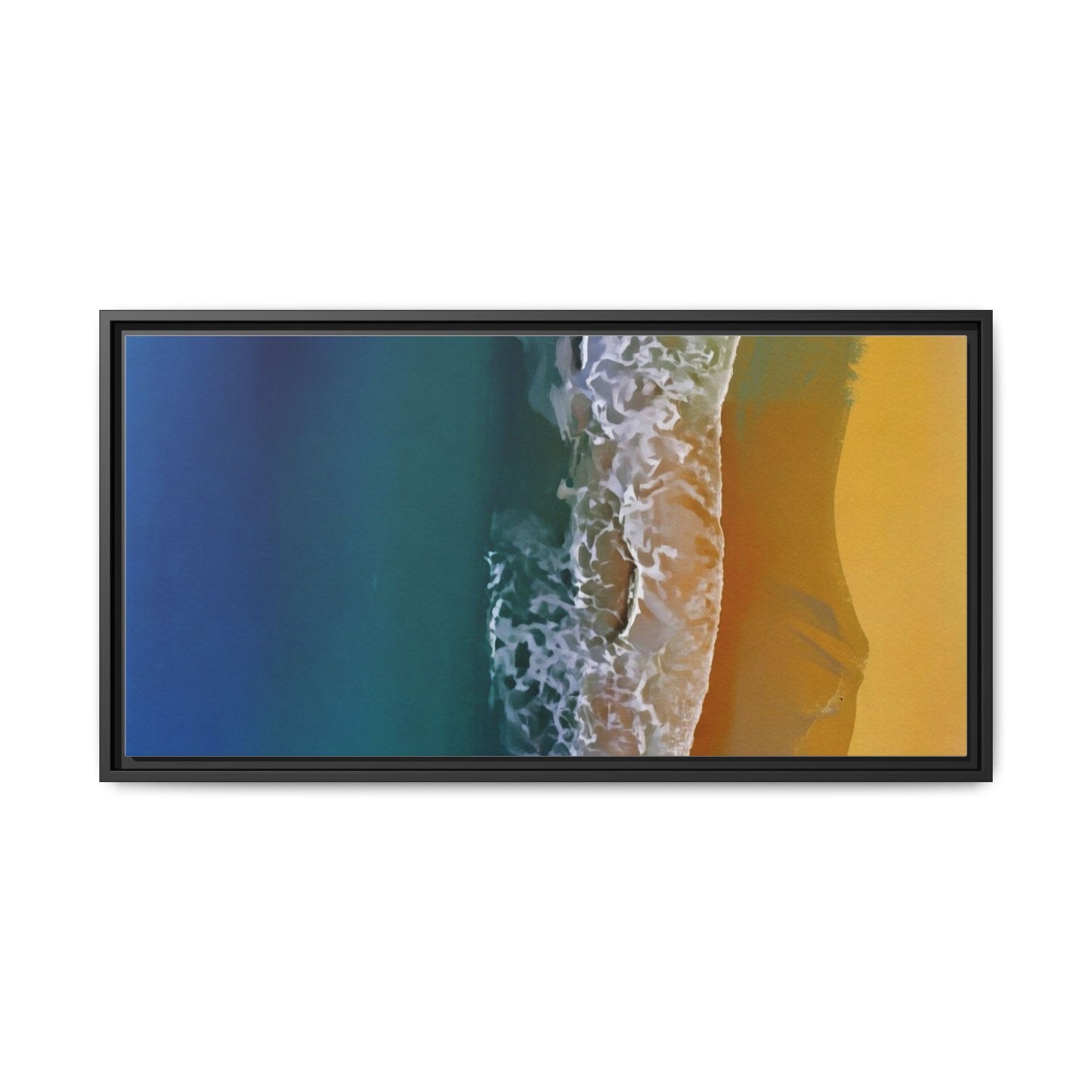 Framed Matte Canvas Seascape Print – Coastal Waves Wall Art