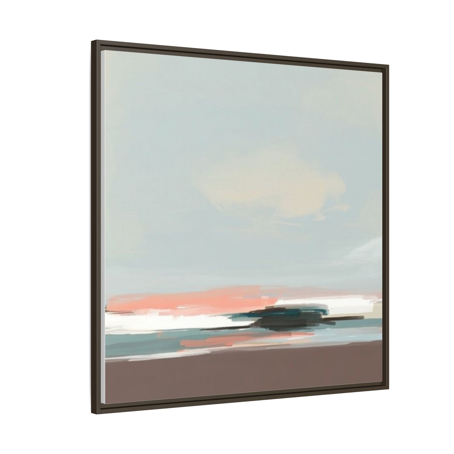 Framed Matte Canvas Print — Soft Coastal Abstract Landscape