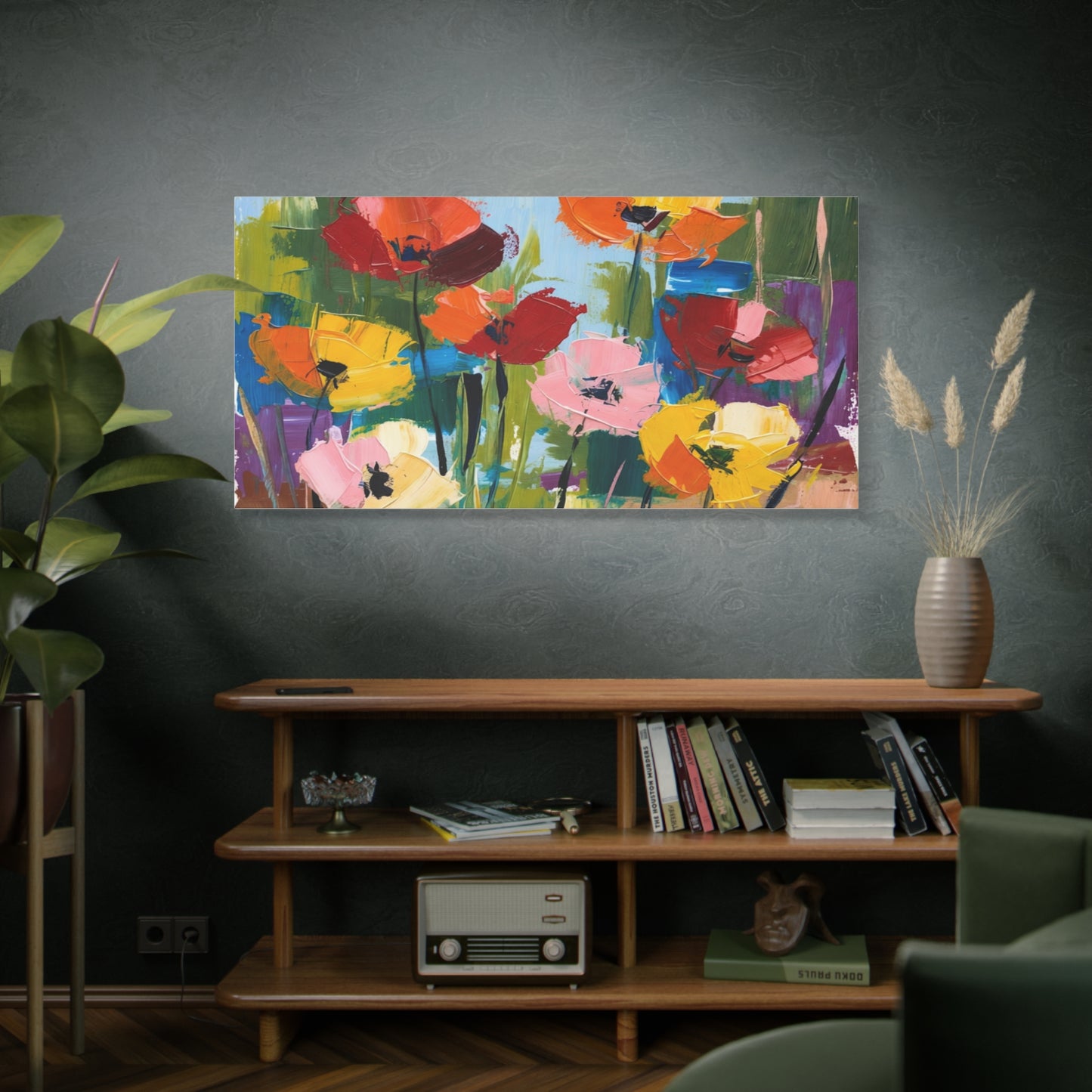 Colorful Abstract Floral Canvas Wall Art — Matte Stretched 1.25"