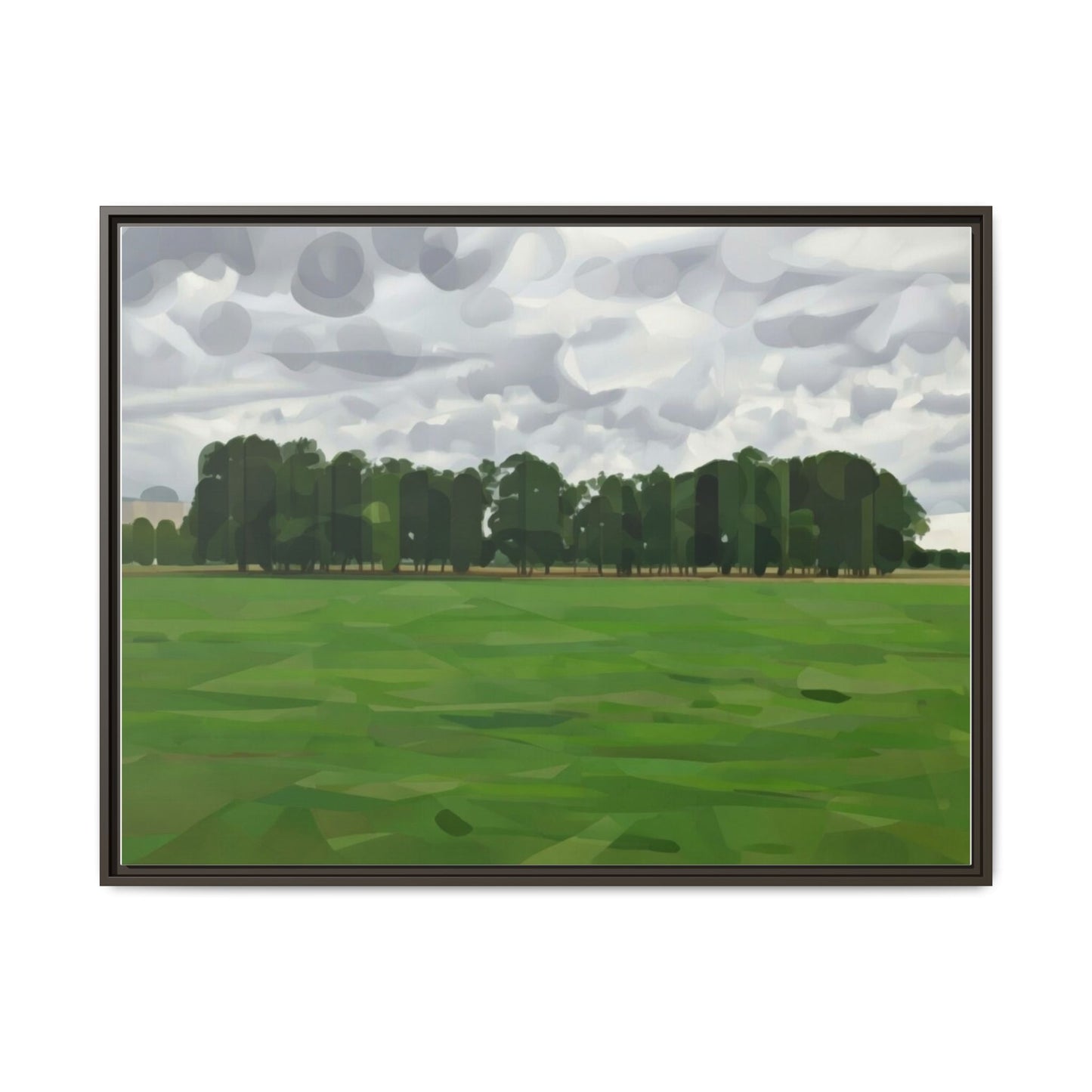 Framed Matte Canvas Print — Minimalist Green Landscape Art