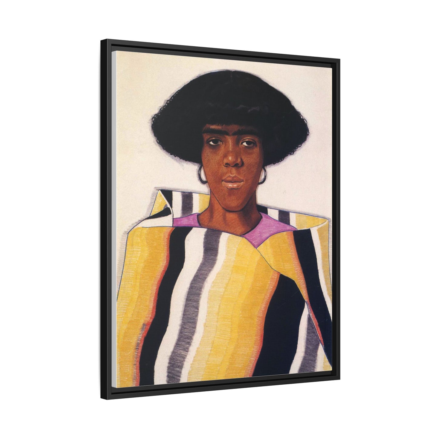 Portrait of an African American Woman by Winold Reiss Framed Matte Canvas Portrait