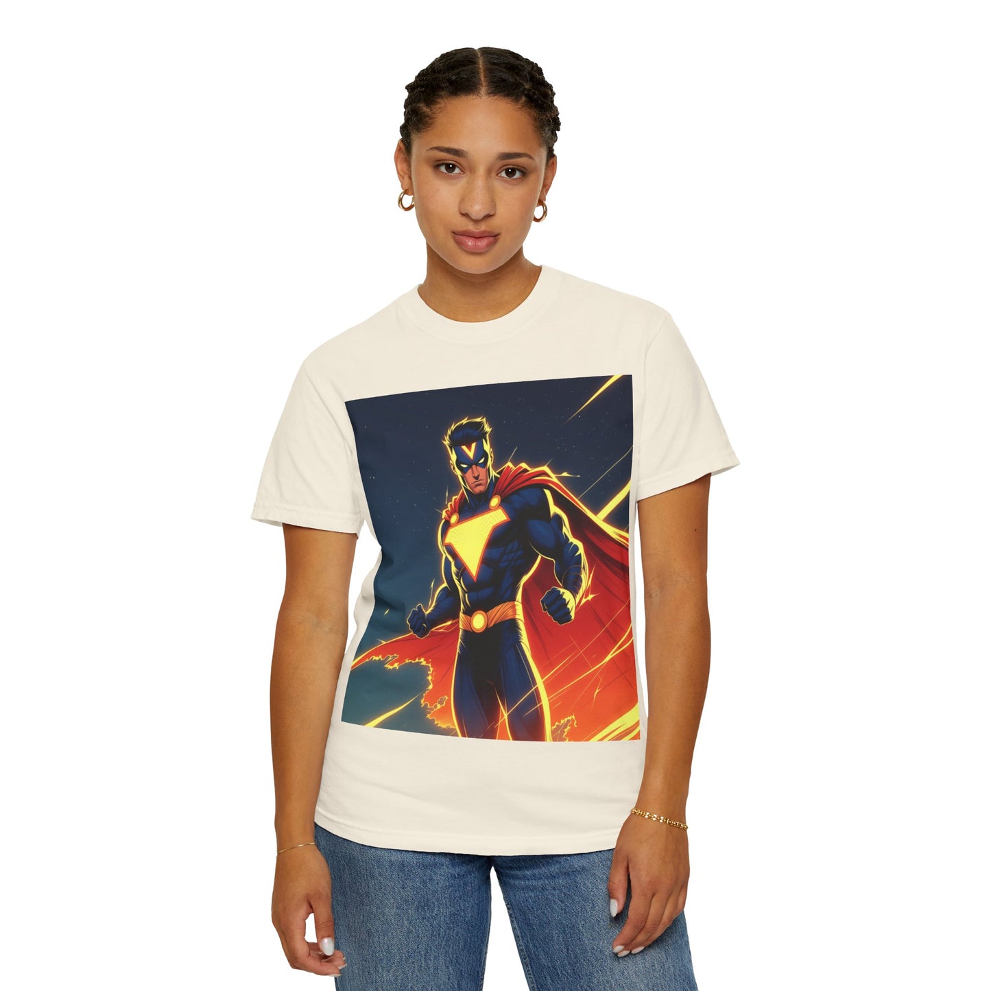 Superhero Graphic T-Shirt – Bold Cape Hero Design