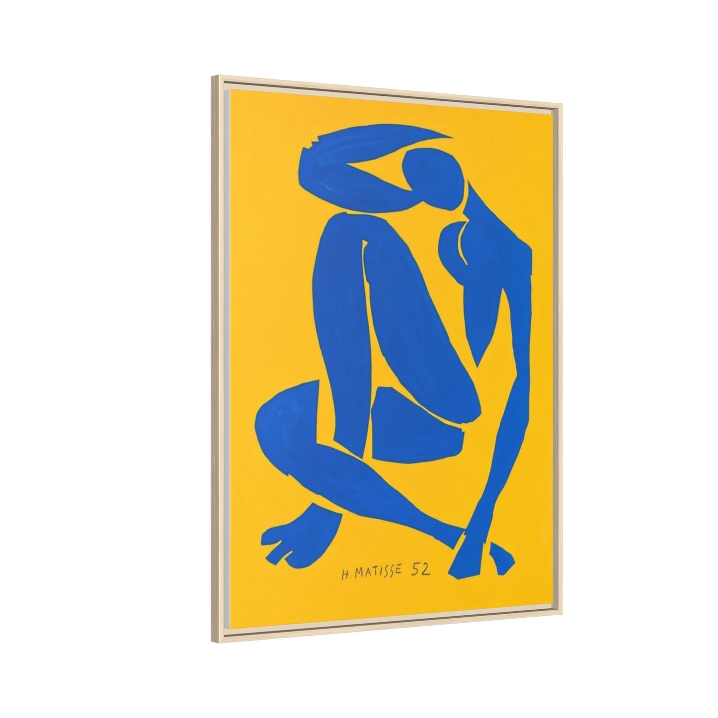 Abstract Blue Nude Matte Canvas Wall Art, Framed