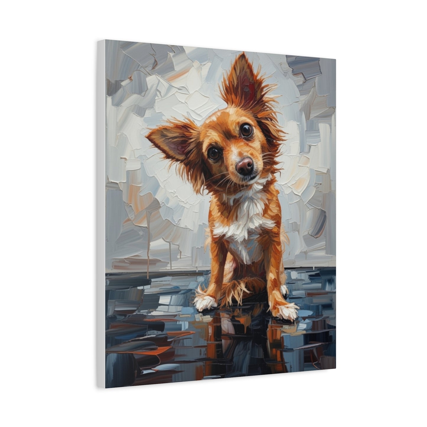 Charming Chihuahua Canvas Print — Whimsical Dog Portrait Wall Art