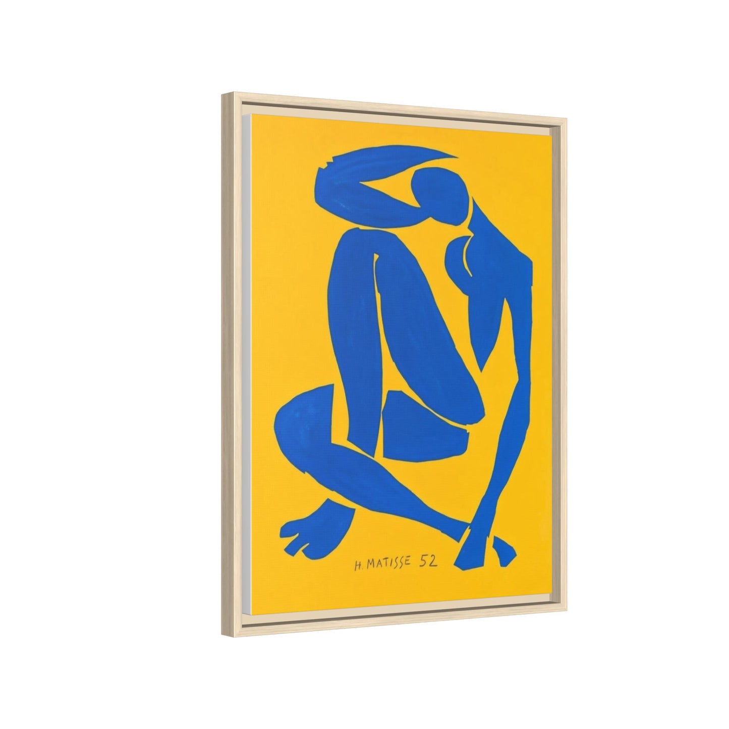 Abstract Blue Nude Matte Canvas Wall Art, Framed