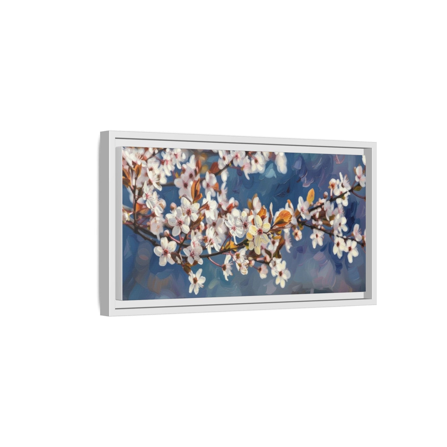 Framed Matte Canvas Print — Cherry Blossom Branch Wall Art