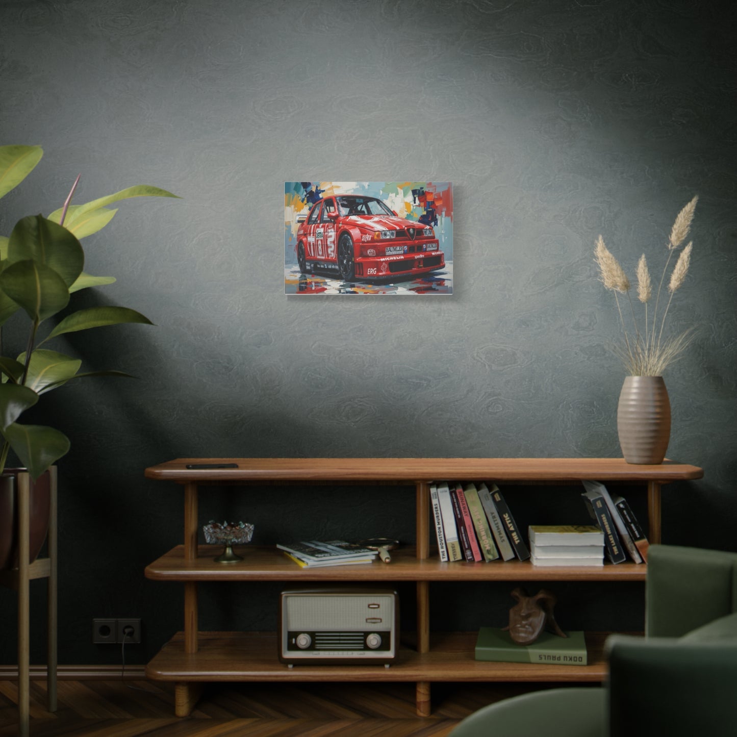 Racing Alfa Romeo Canvas Print — Red Race Car Stretched Wall Art