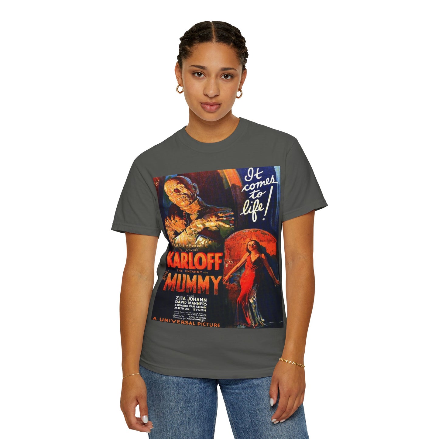 Mummy Movie Poster T‑Shirt — Vintage Karloff Horror Graphic Tee