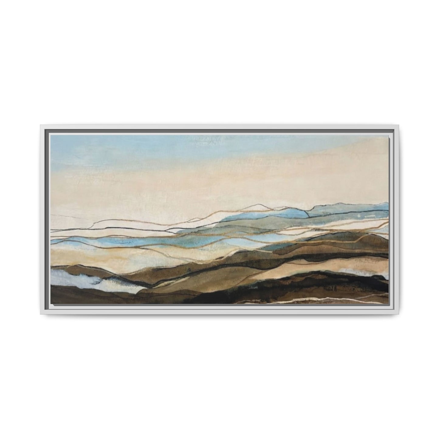 Framed Matte Canvas Print — Abstract Coastal Landscape Wall Art