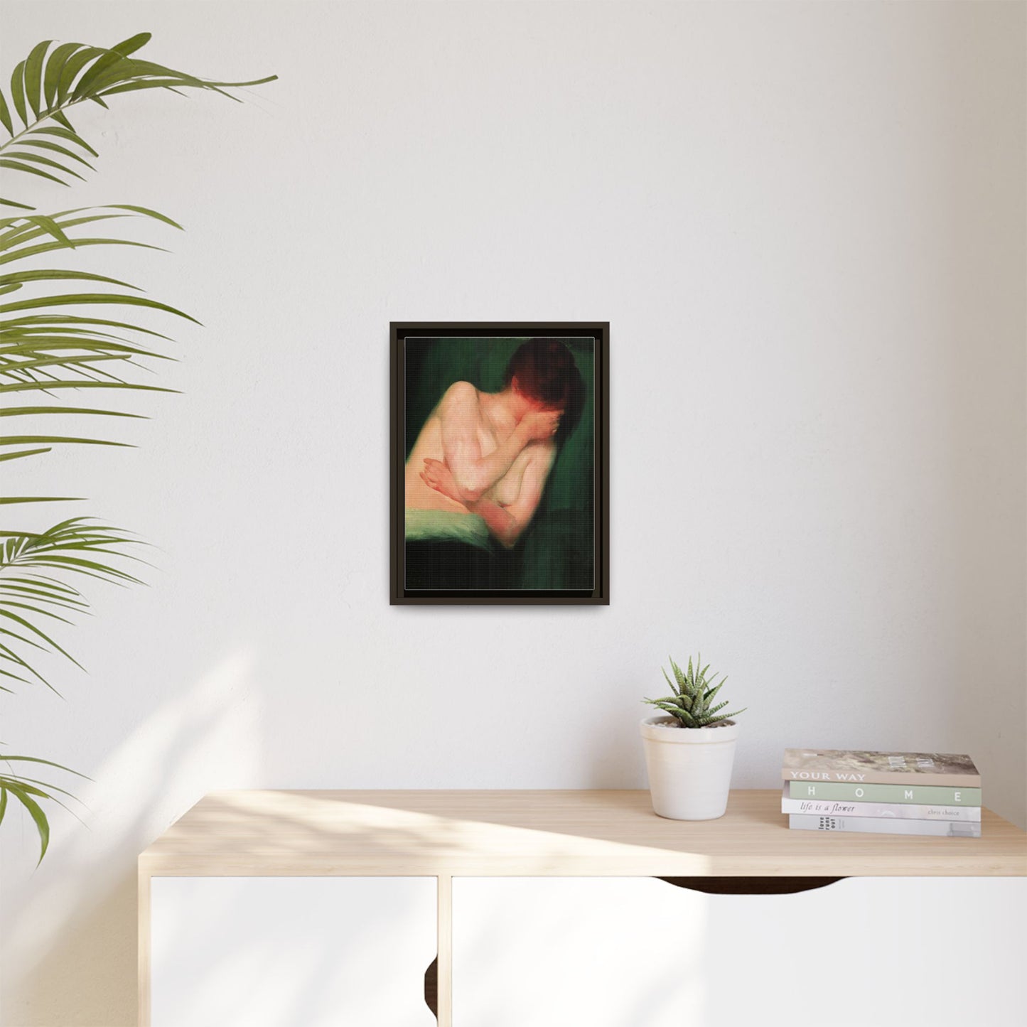 Female Nude by János Vaszary Framed Matte Canvas Wall Art Print