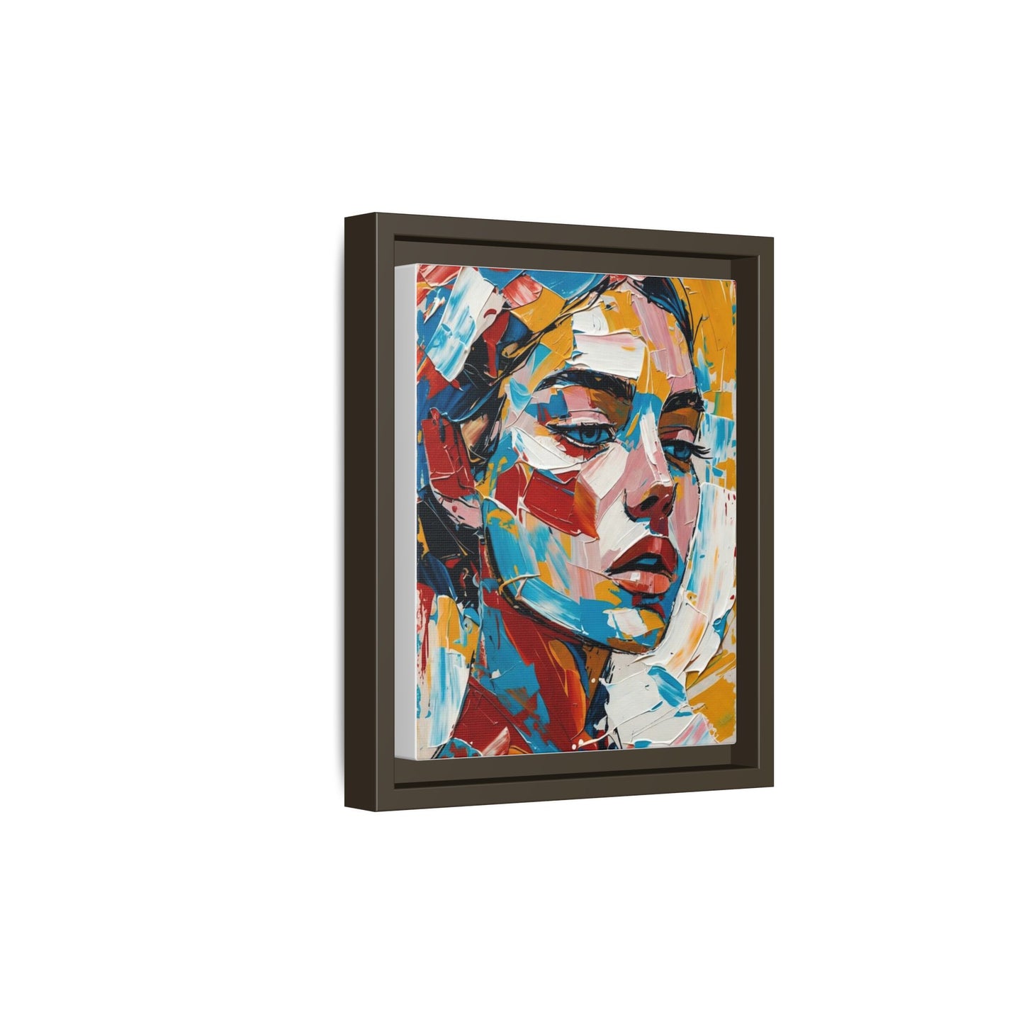 Colorful Abstract Portrait Framed Canvas Print
