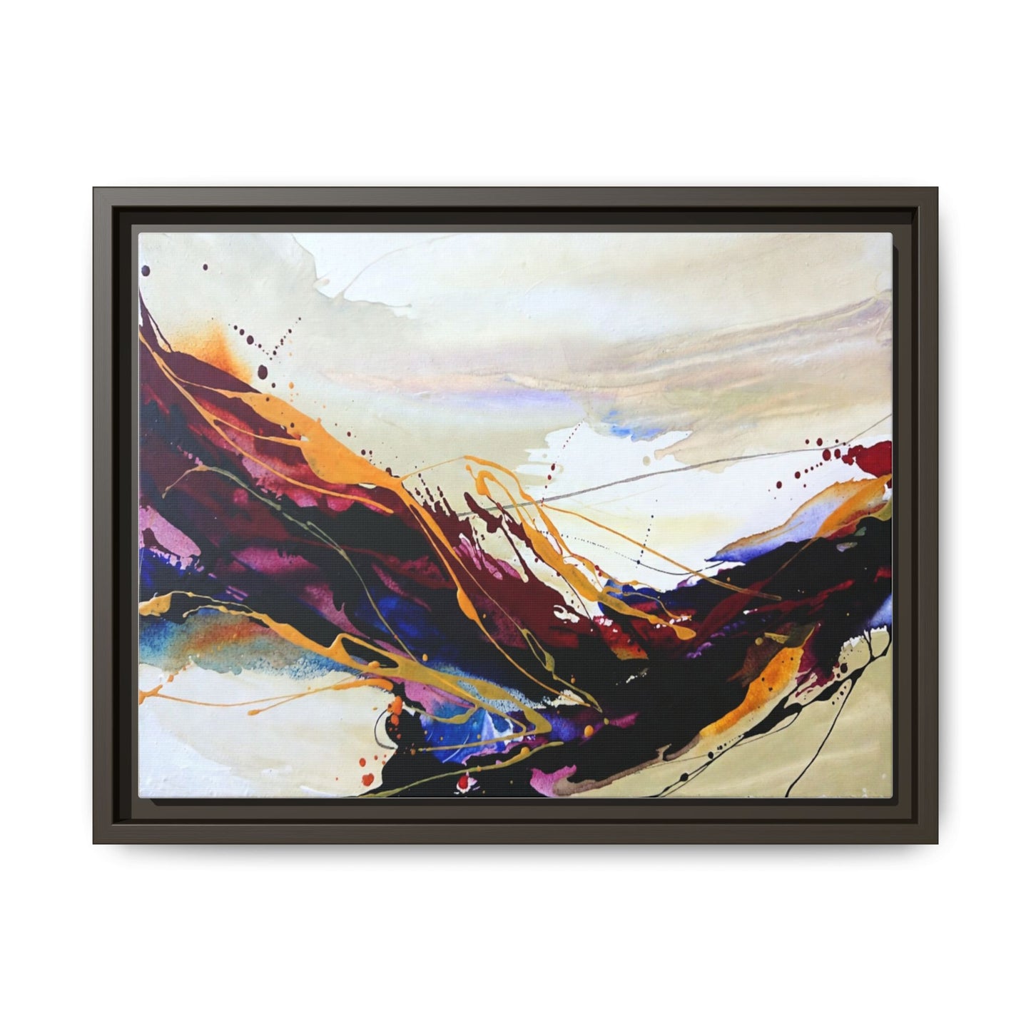 Abstract Flow Matte Canvas Framed Wall Art