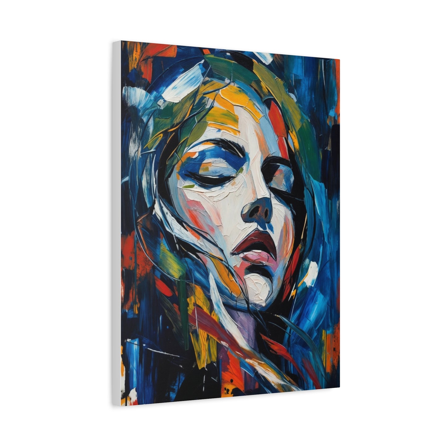 Abstract Colorful Woman Portrait Canvas