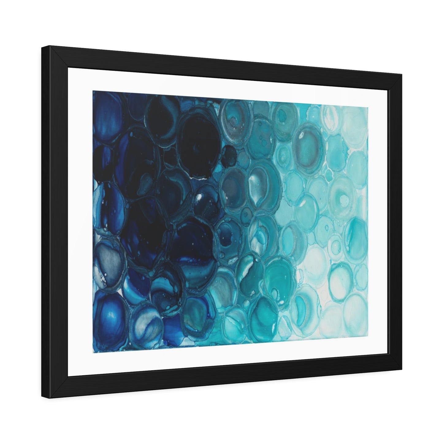 Abstract Ocean Blue Framed Poster
