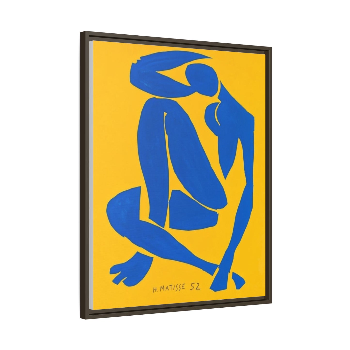Abstract Blue Nude Matte Canvas Wall Art, Framed