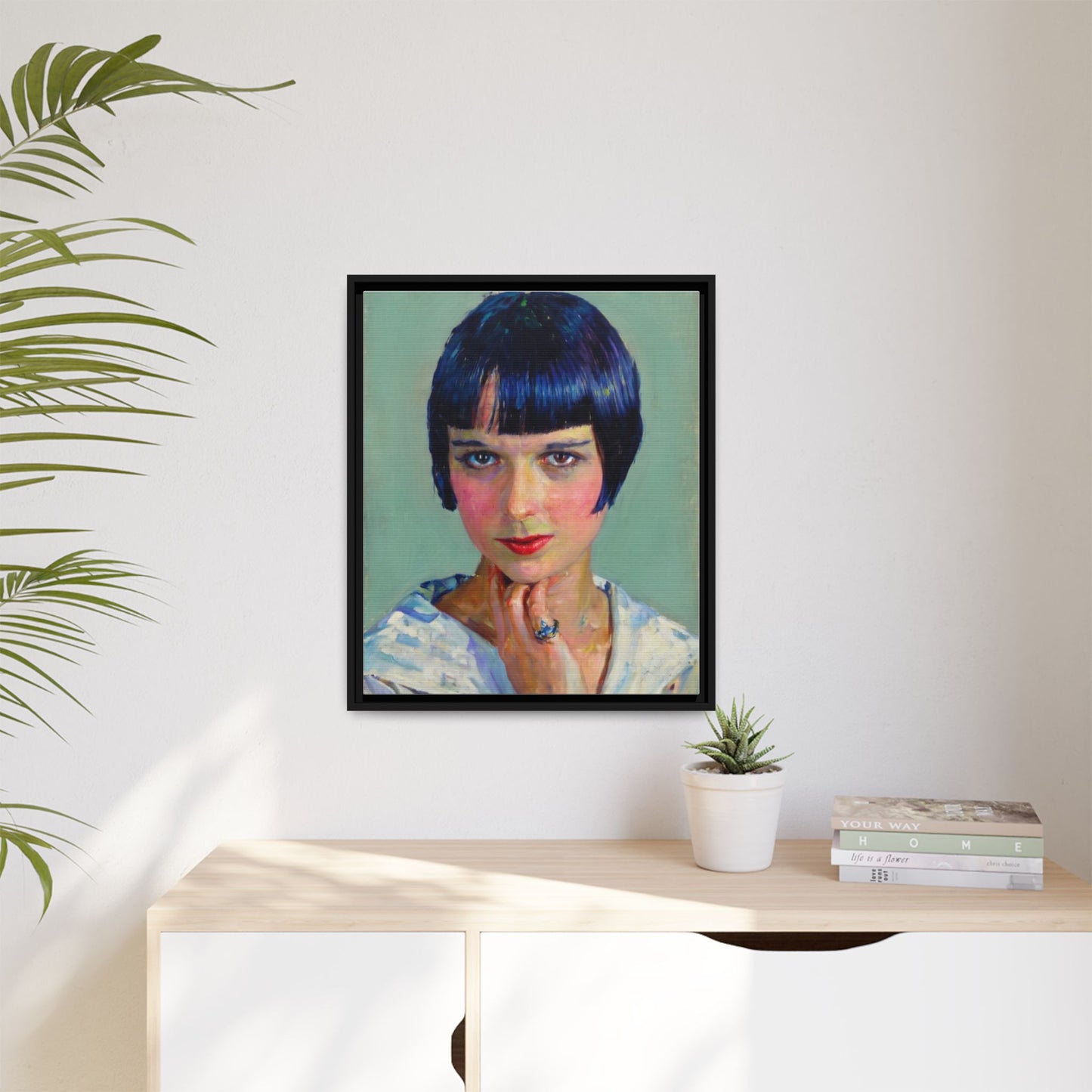 Framed Matte Canvas Portrait Print — Vintage Flapper Woman