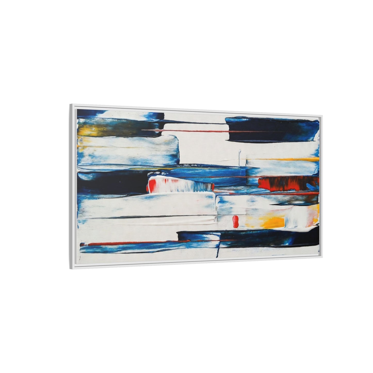 Abstract Coastal Brushstrokes Framed Canvas Print