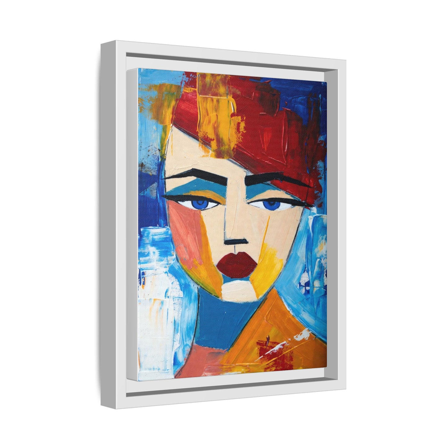 Abstract Colorful Portrait Framed Canvas Art