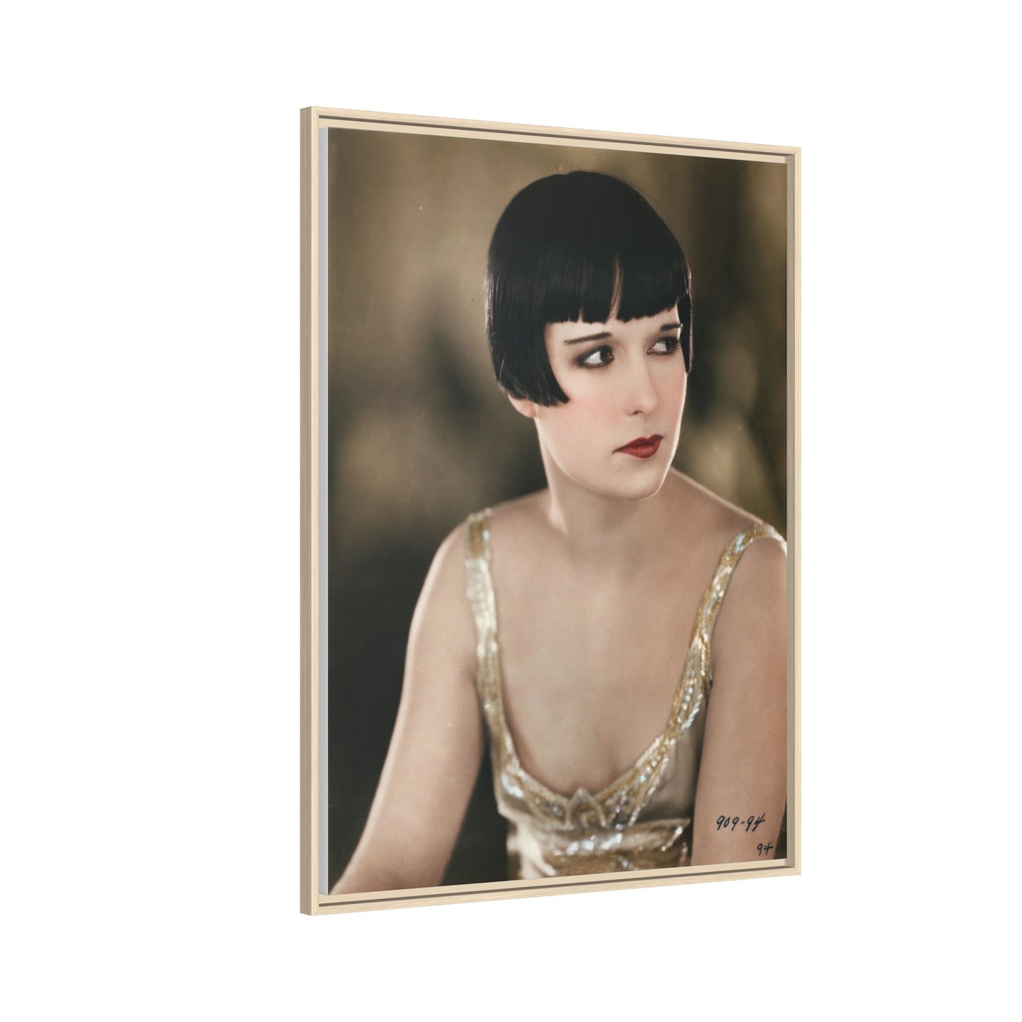 Vintage Louise Brooks Portrait Matte Canvas Framed Wall Art