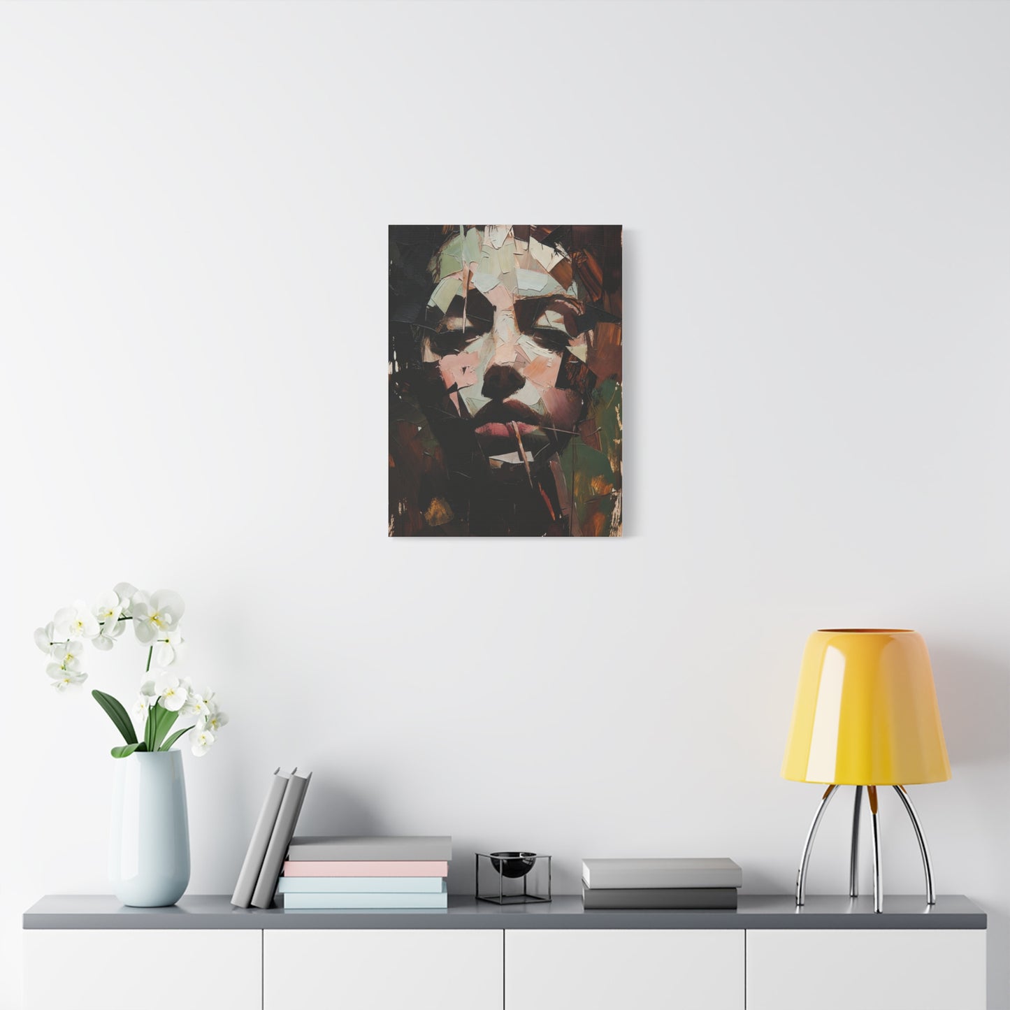 Abstract Portrait Matte Stretched Canvas (1.25") — Contemporary Textured Face Art