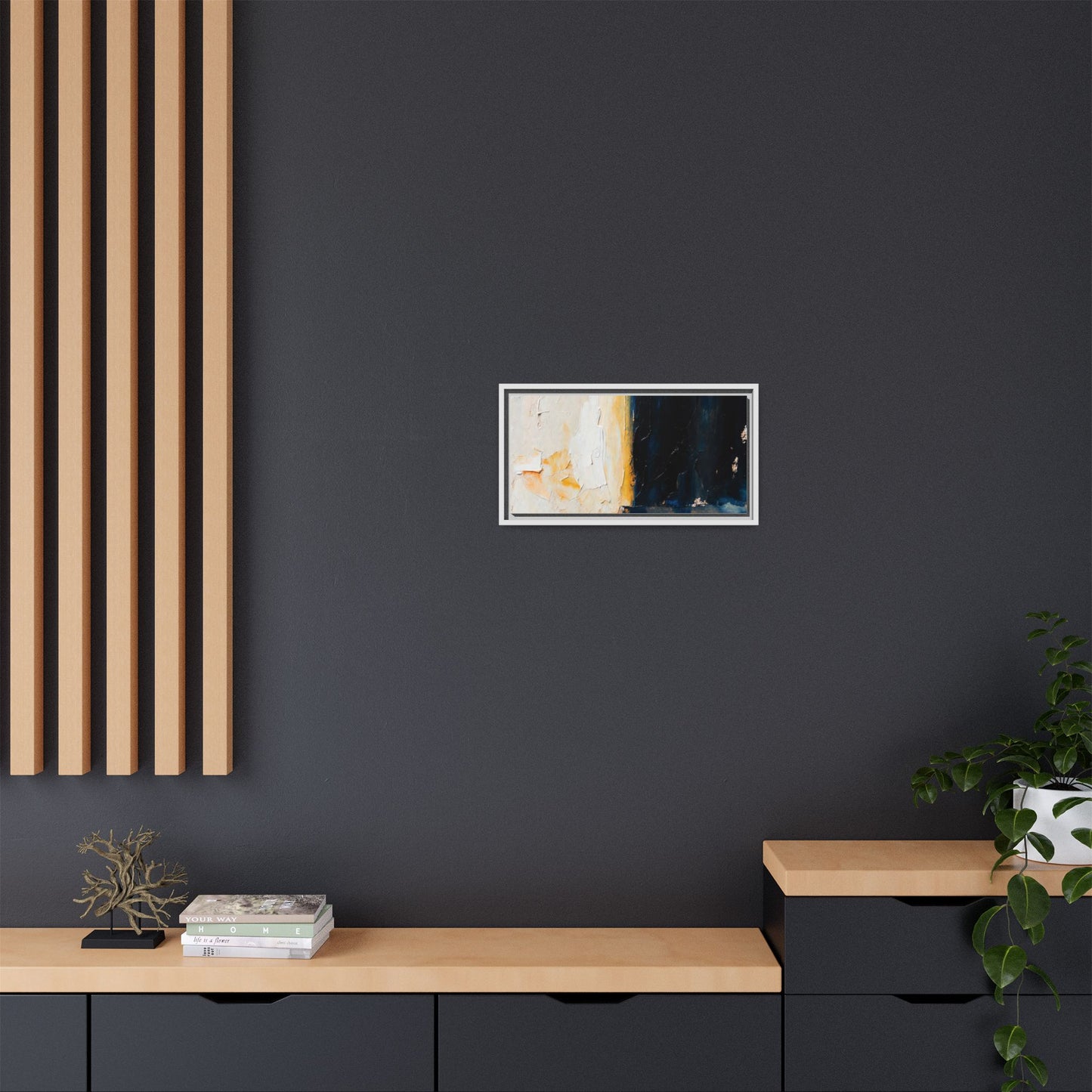 Abstract Coastal Texture Framed Canvas Art — Matte Multi-Color Wall Print