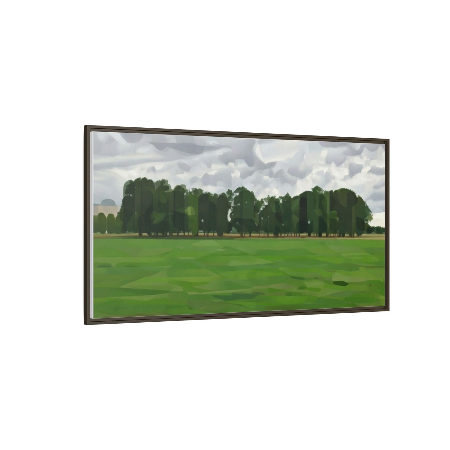 Framed Matte Canvas Print — Minimalist Green Landscape Art