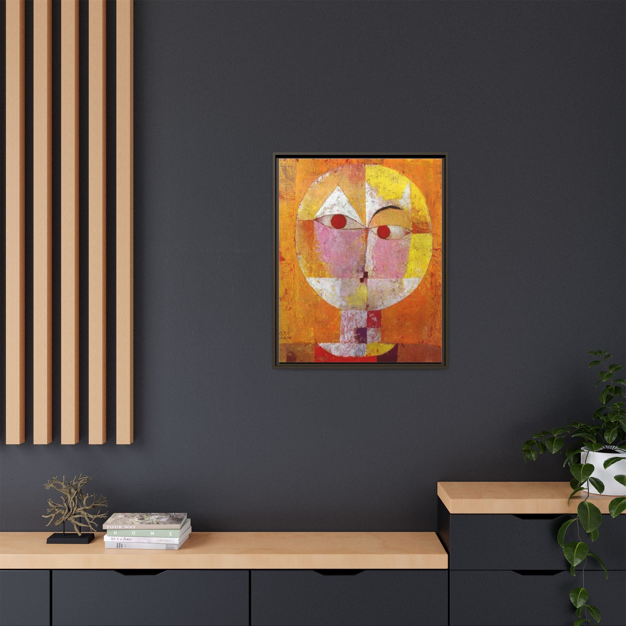 Senecio II by Paul Klee Canvas Framed Wall Art Print