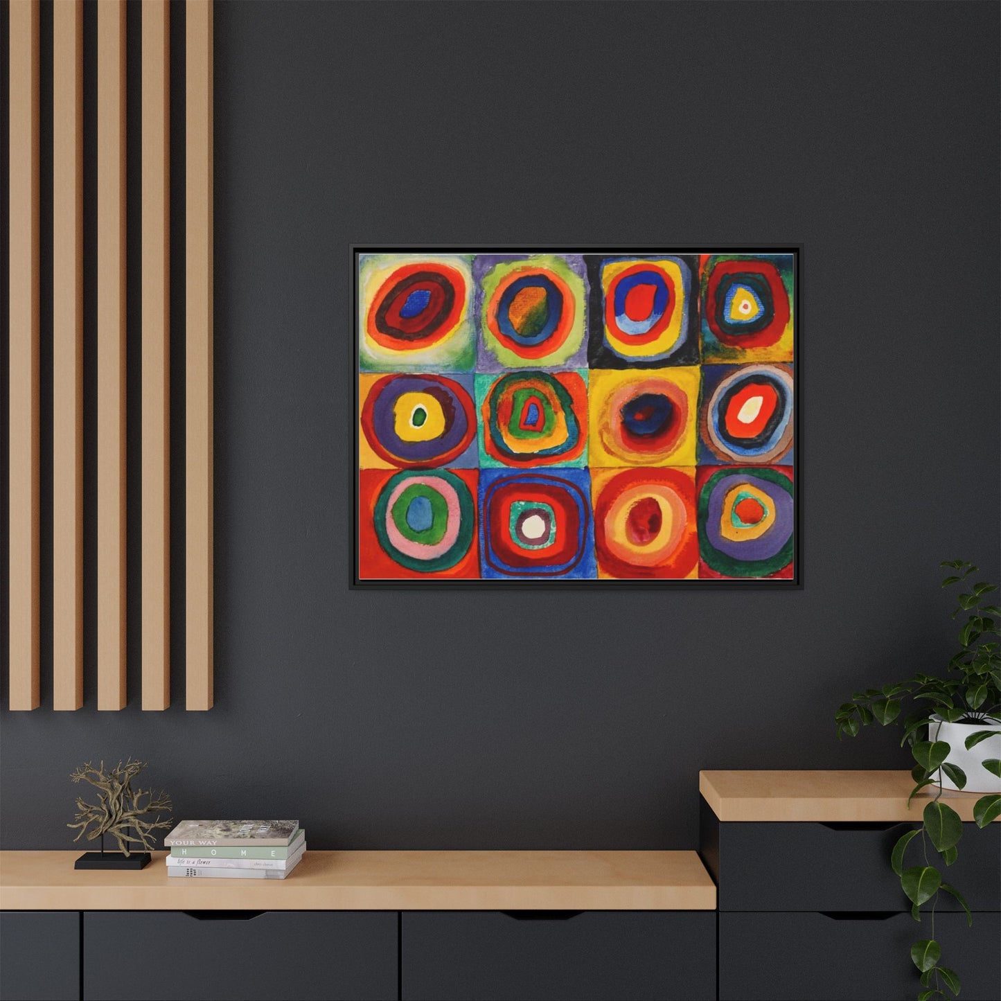 Colour Study, Squares with Concentric Circles by Vassily Kandinsky Framed Abstract Canvas Print