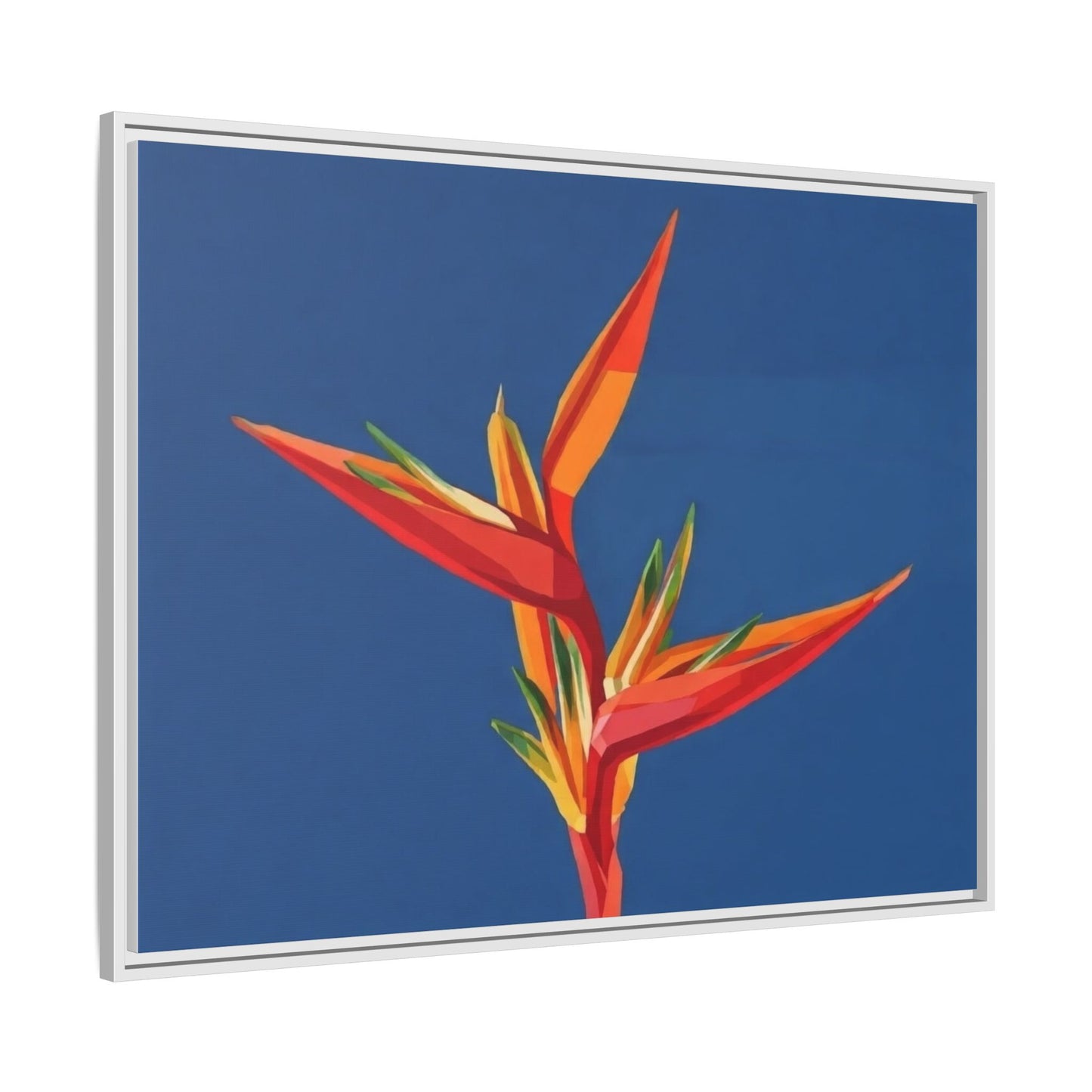 Framed Matte Canvas – Tropical Bird of Paradise Floral Wall Art