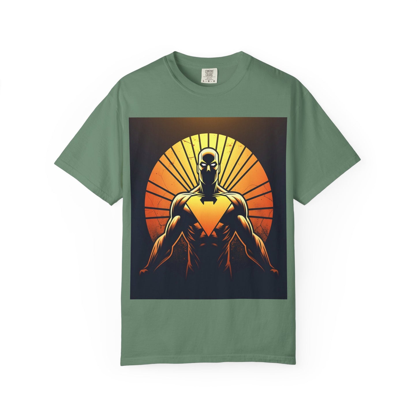 Superhero Sunrise T-Shirt — Bold Chest Emblem Graphic