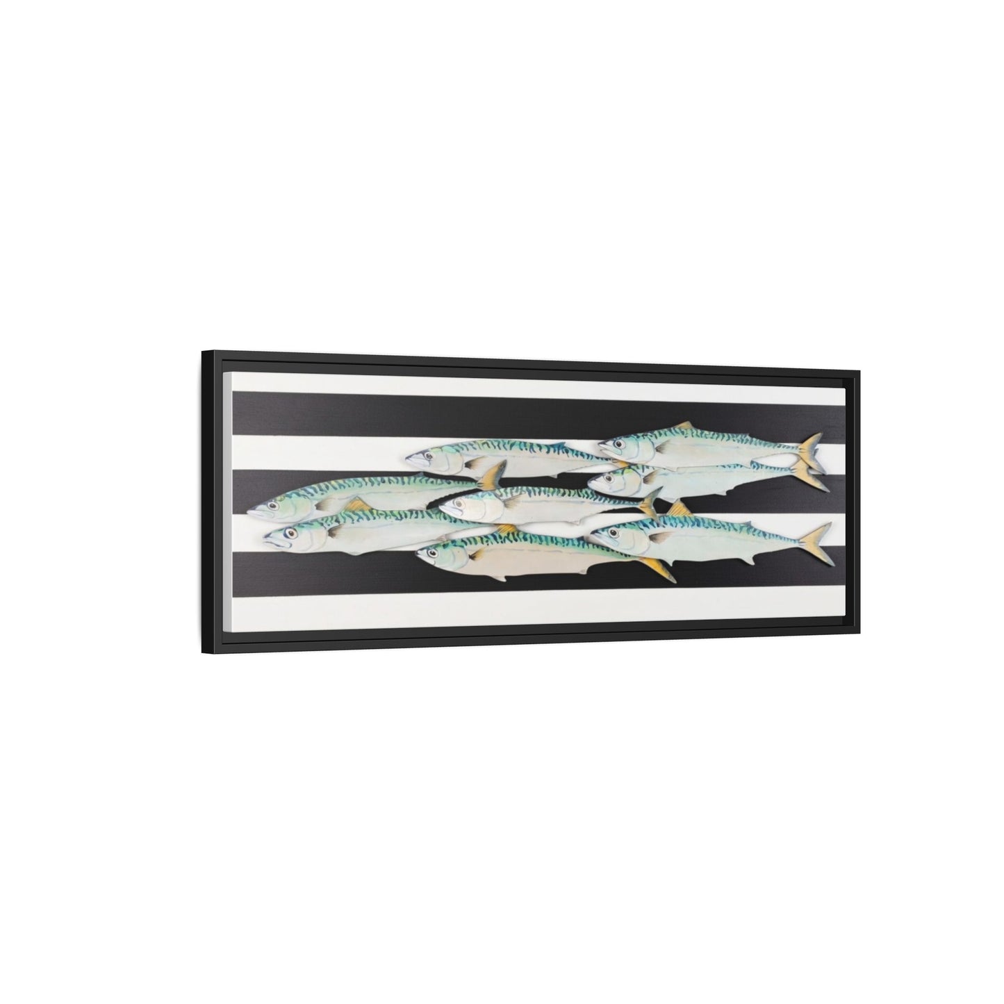 Striped Mackerel Canvas Print — Framed Matte Fish Wall Art