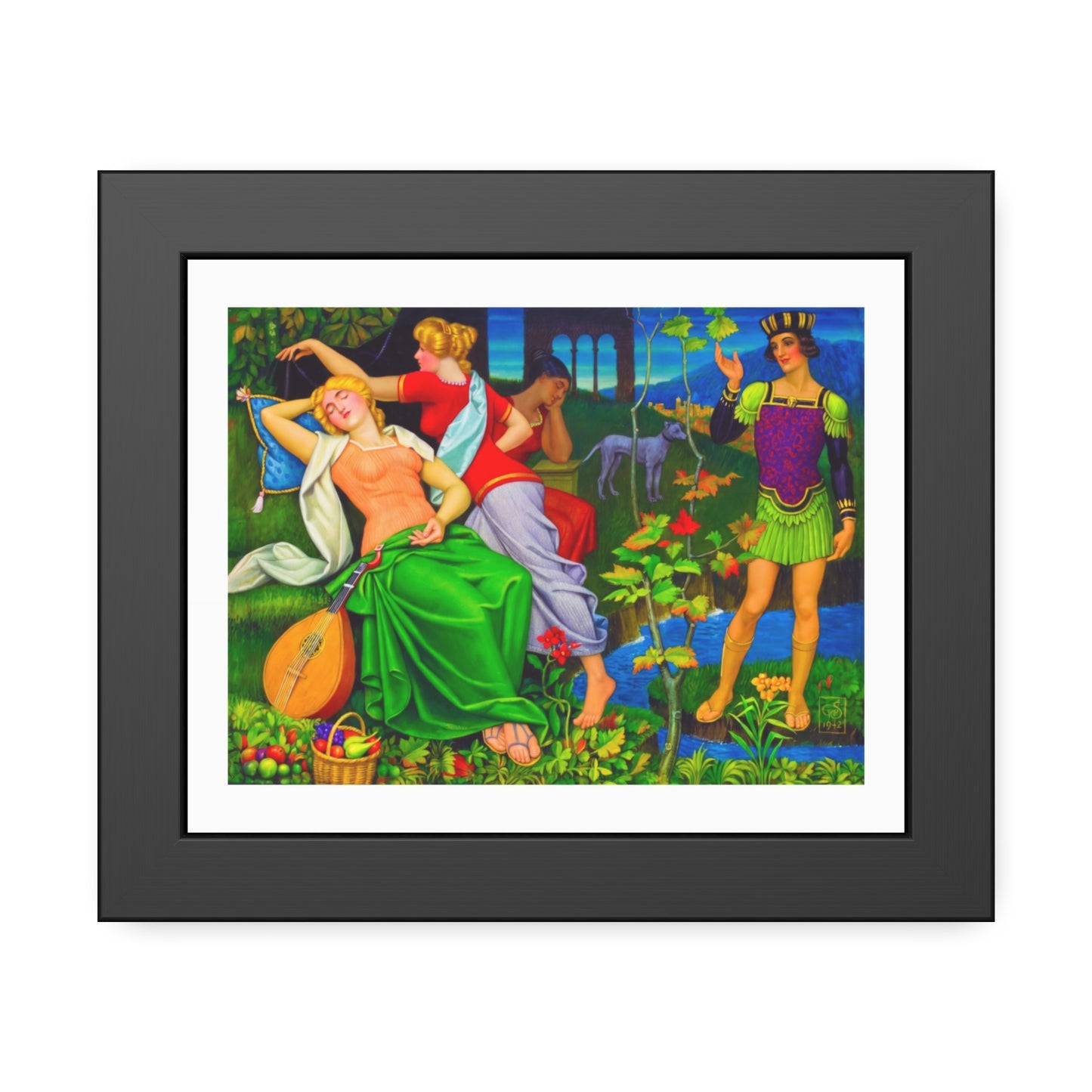 Classical Myth Framed Poster — Vibrant Renaissance-Style Art Print