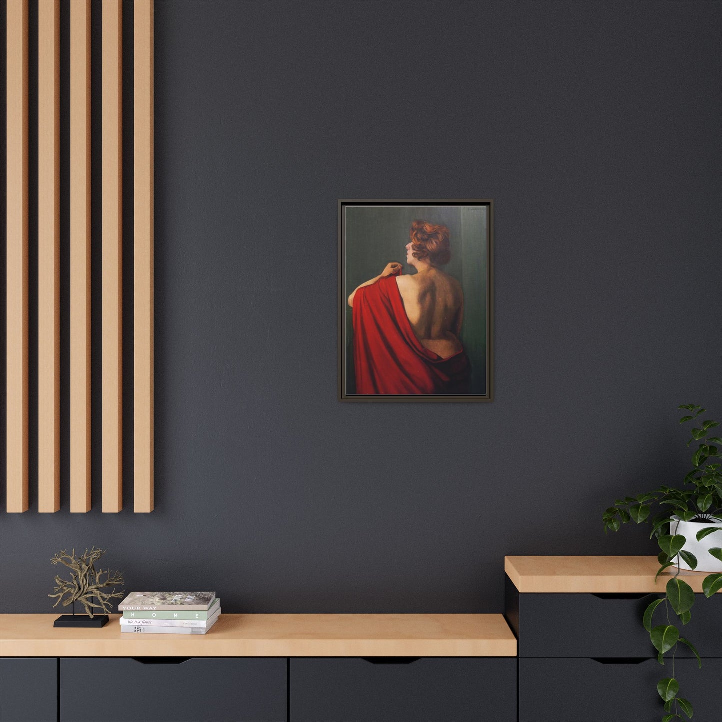 Femme au châle rouge by Félix Vallotton Framed Matte Canvas Wall Art Print