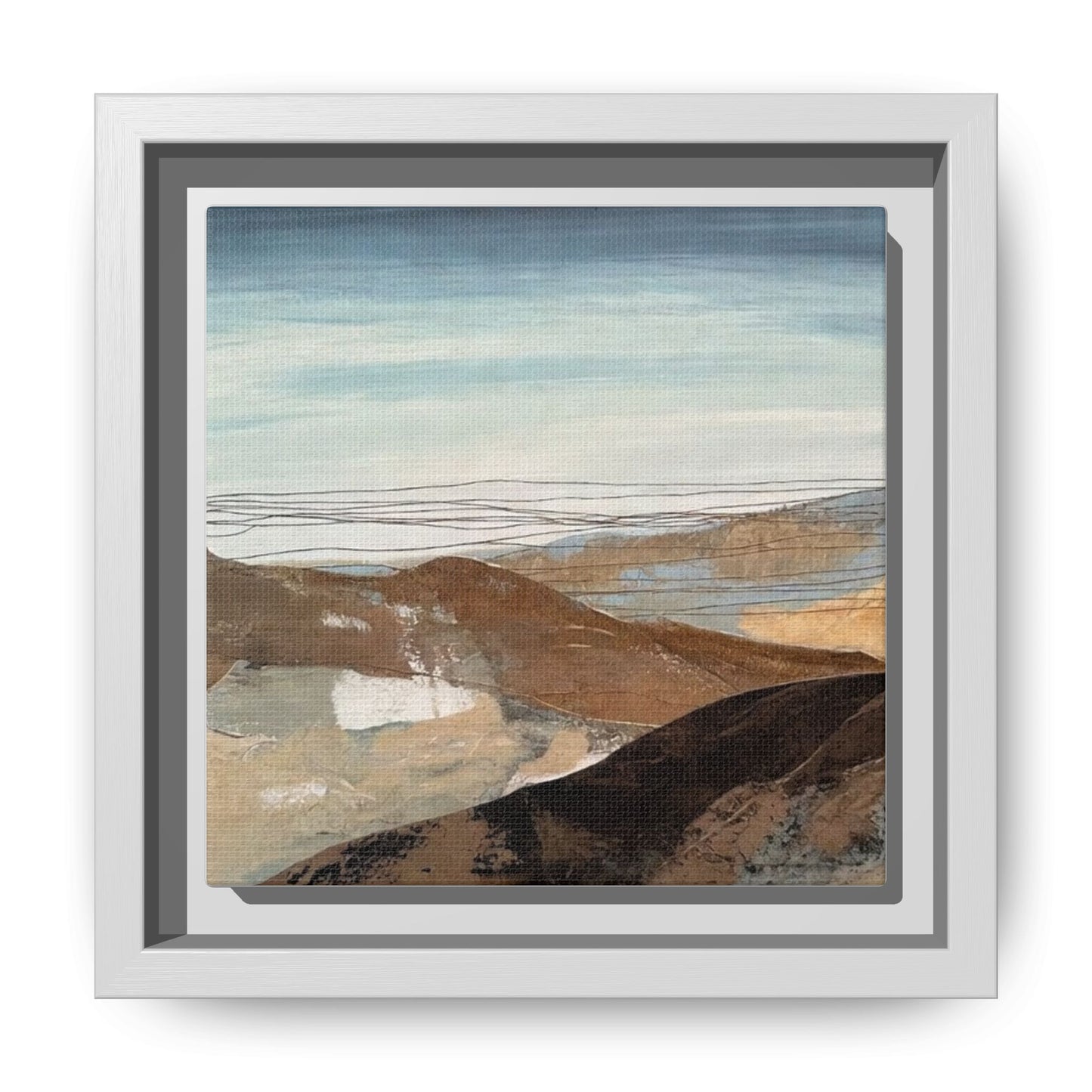 Framed Matte Canvas Art — Serene Abstract Landscape