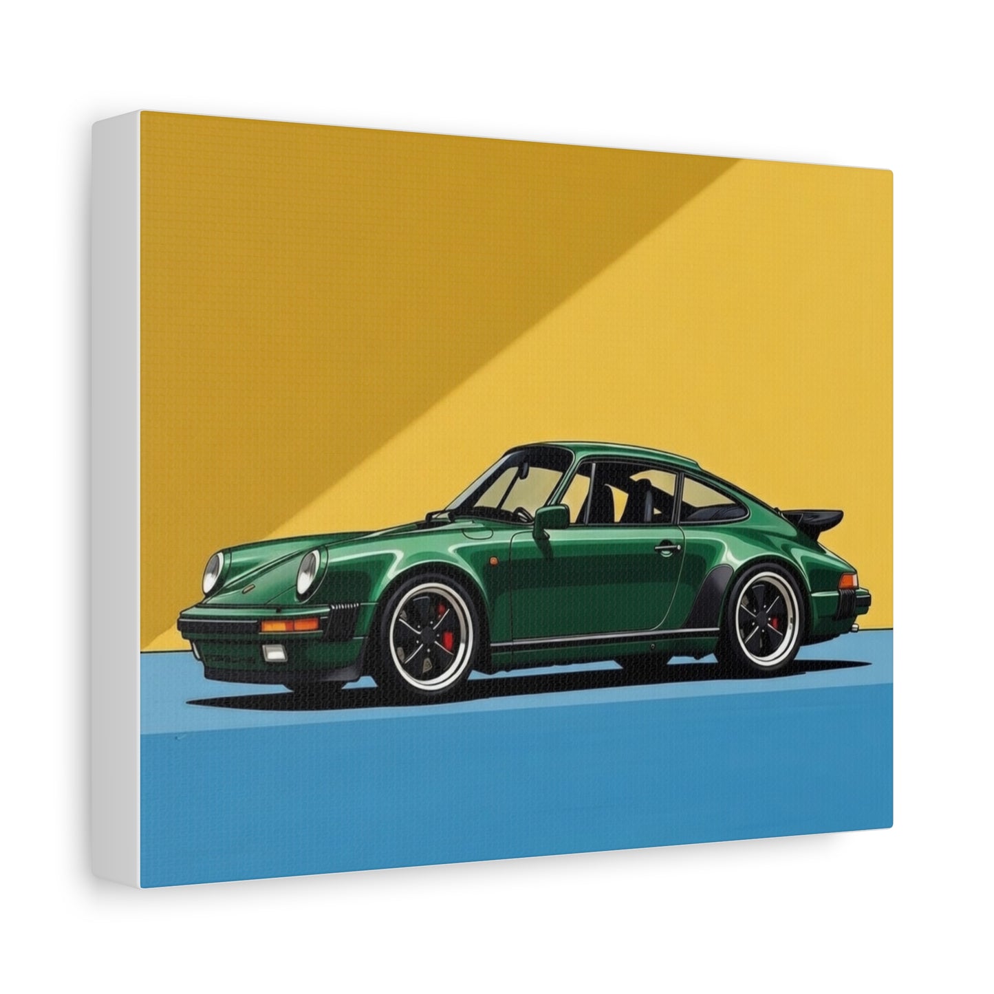 Vintage Green Porsche Art Print - Matte Stretched Canvas