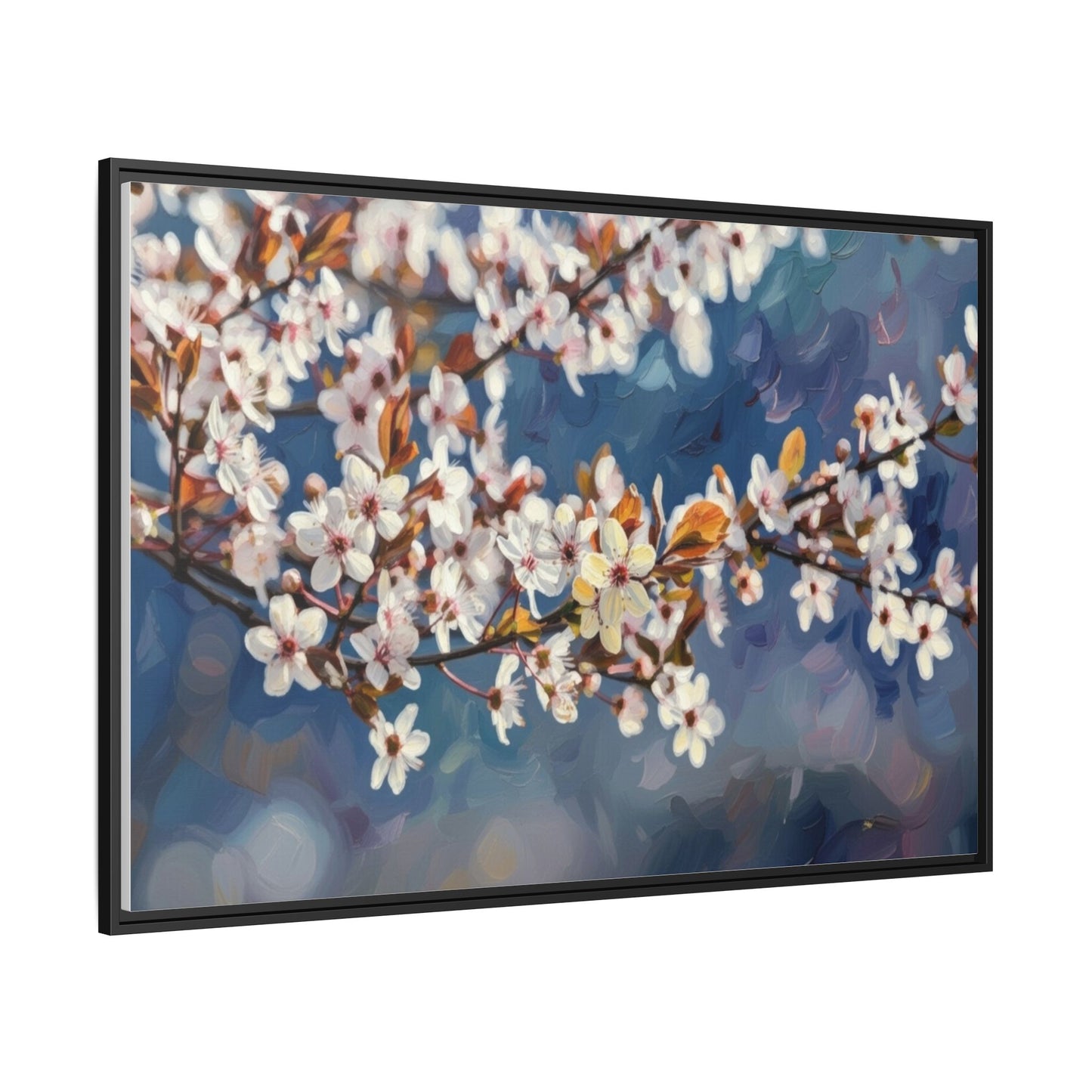 Framed Matte Canvas Print — Cherry Blossom Branch Wall Art