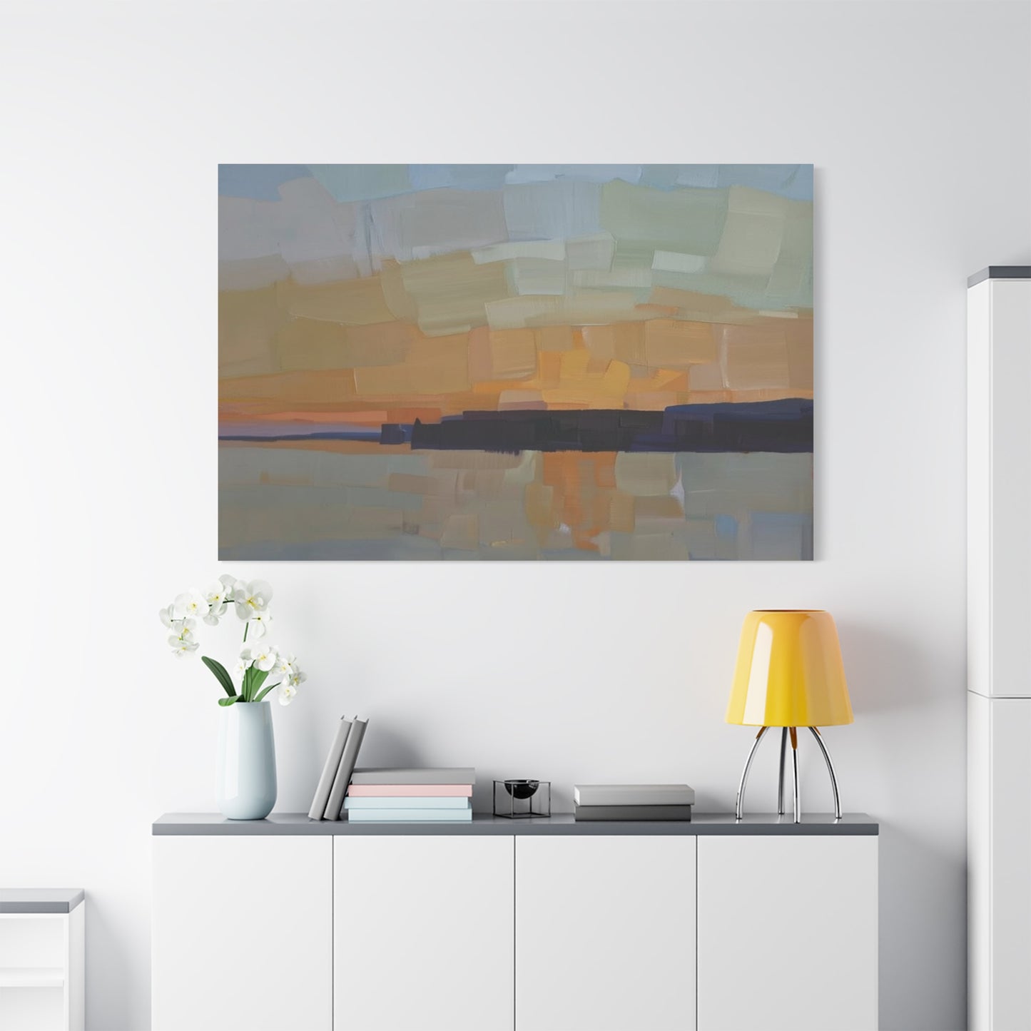 Abstract Sunset Landscape Canvas Print  Matte Stretched 1.25"